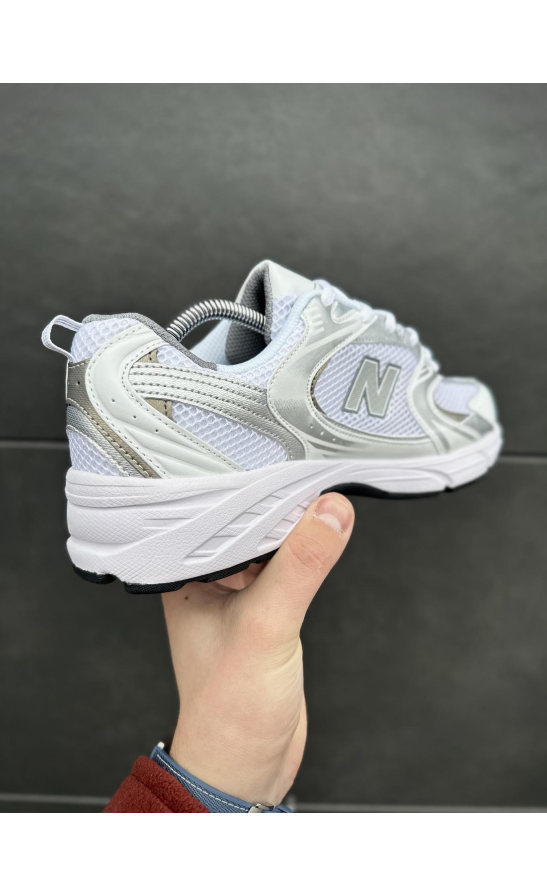 Чоловічі кросівки  Кросівки new balance (білі з сірим) (530-17)