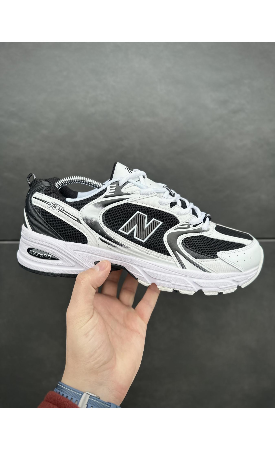 Чоловічі кросівки  Кросівки new balance (чорно-білі) (530-12)