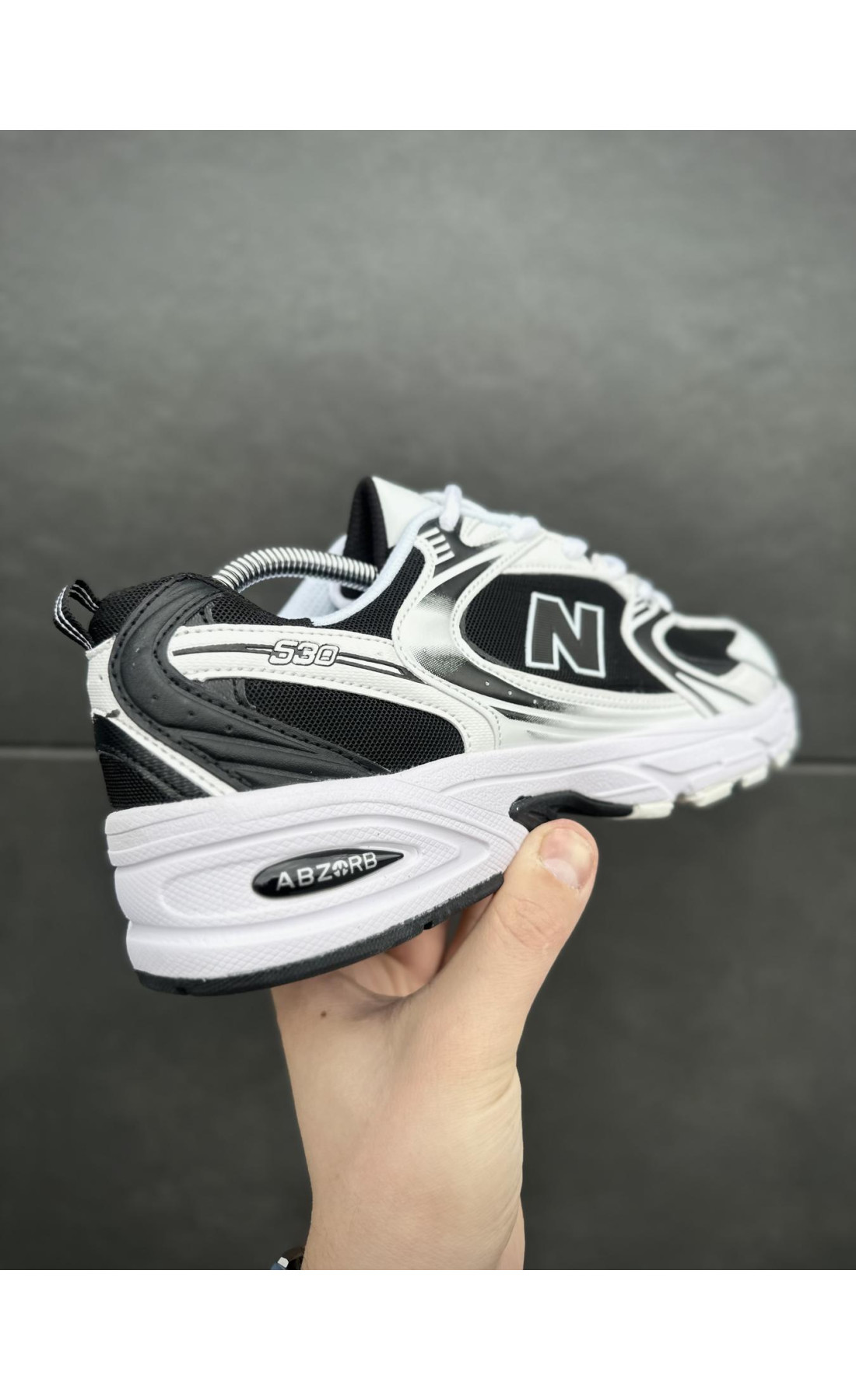 Чоловічі кросівки  Кросівки new balance (чорно-білі) (530-12)