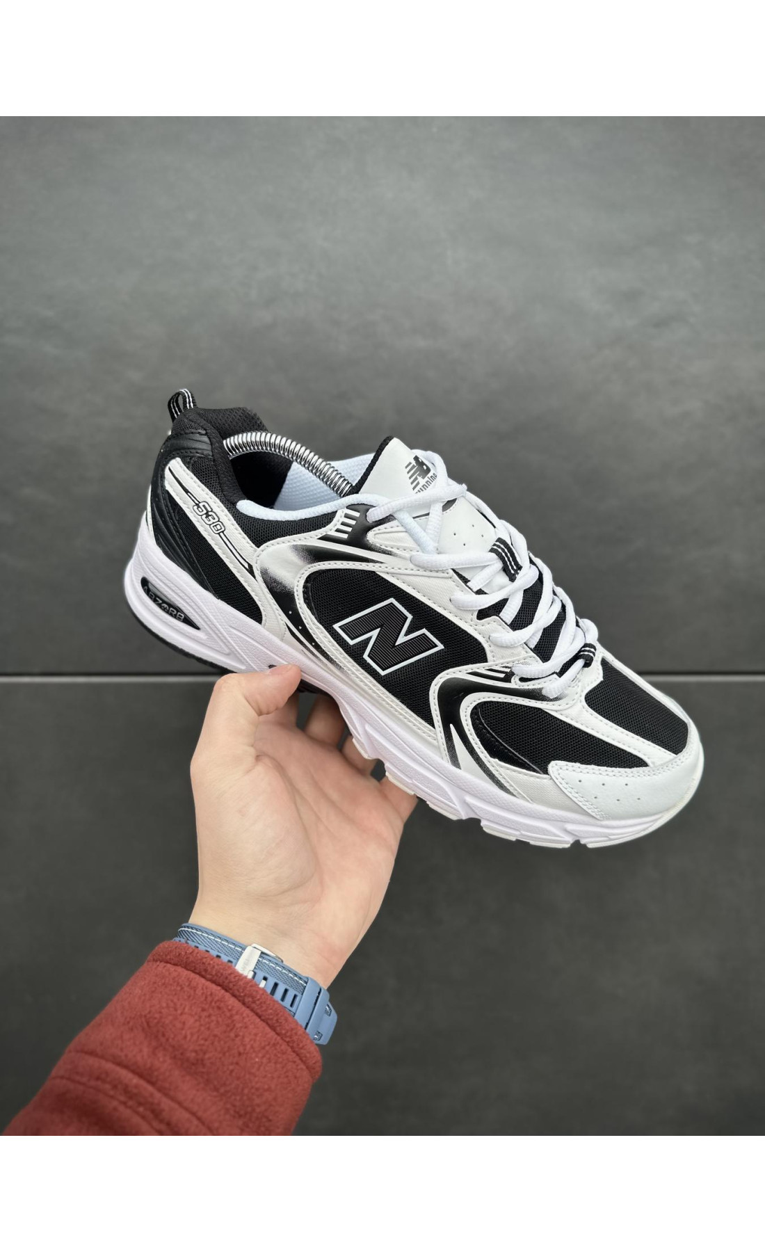 Чоловічі кросівки  Кросівки new balance (чорно-білі) (530-12)