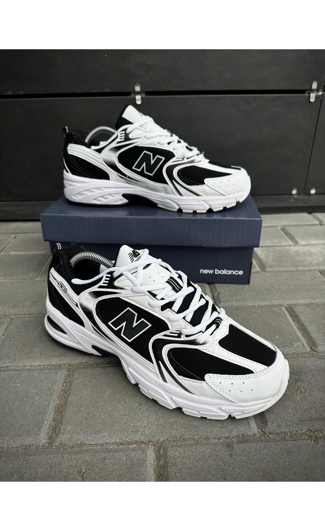 Чоловічі кросівки  Кросівки new balance (чорно-білі) (530-12)