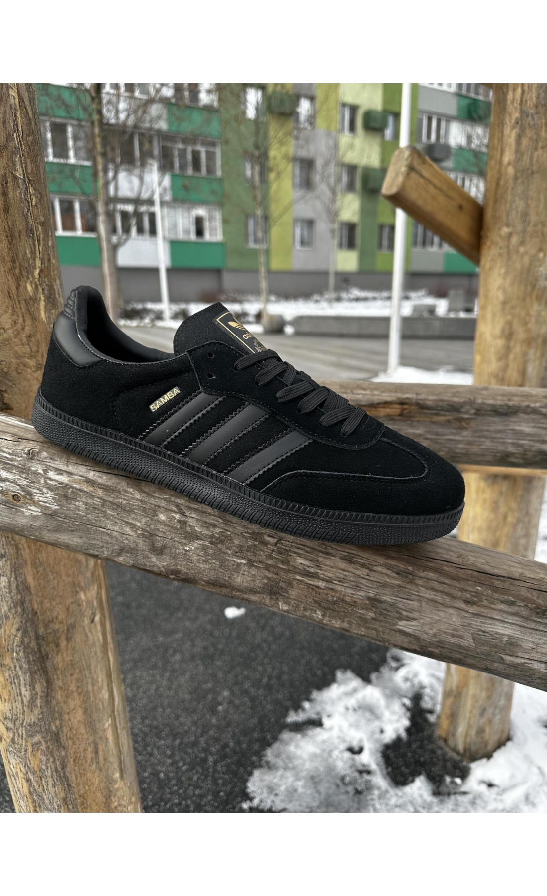 Чоловічі кросівки  Кросівки adidas samba (чорні, замша) (5448-6)