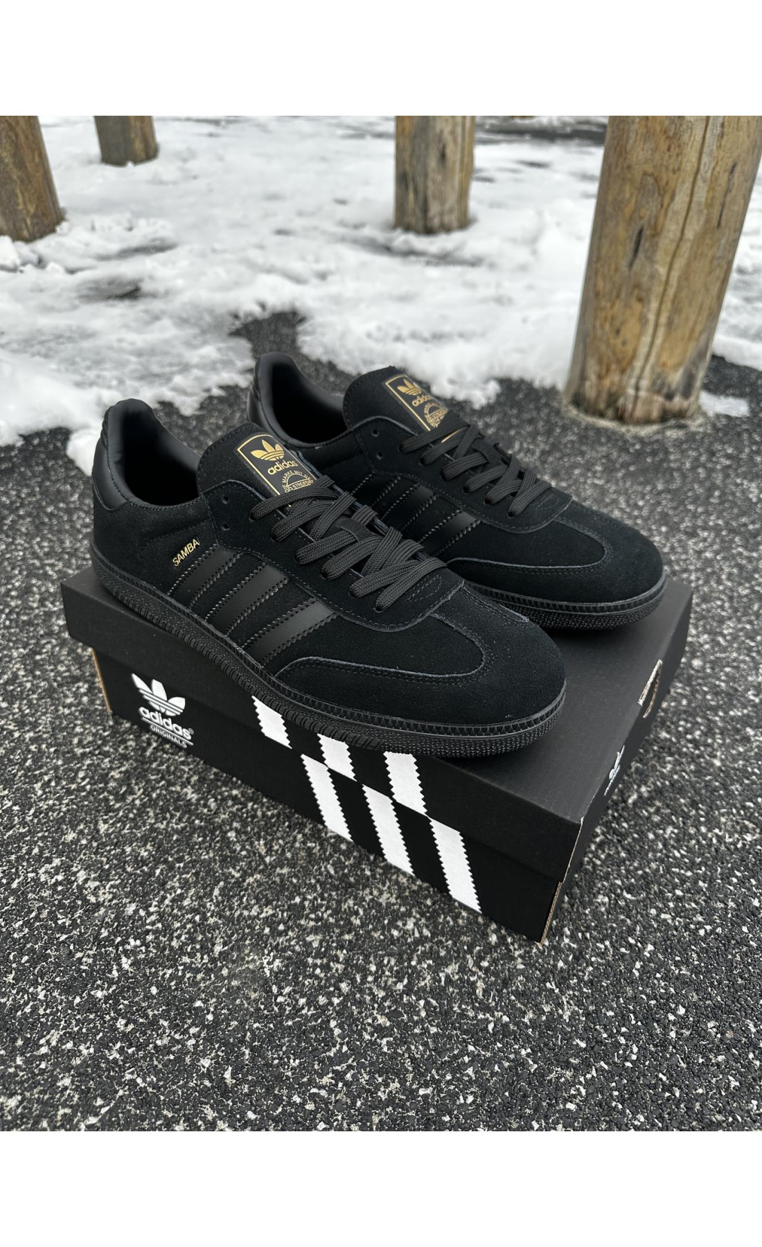 Чоловічі кросівки  Кросівки adidas samba (чорні, замша) (5448-6)