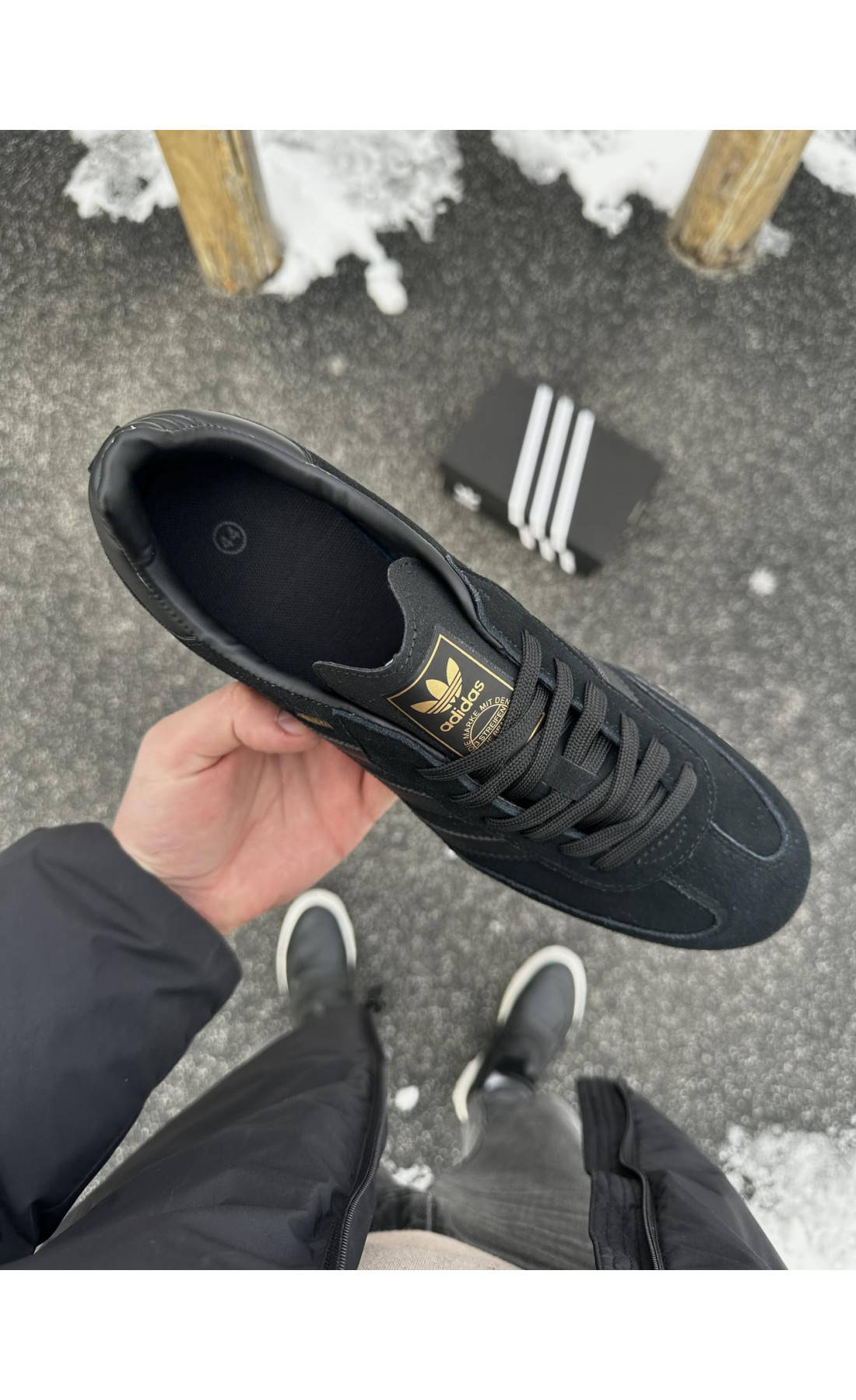 Чоловічі кросівки  Кросівки adidas samba (чорні, замша) (5448-6)