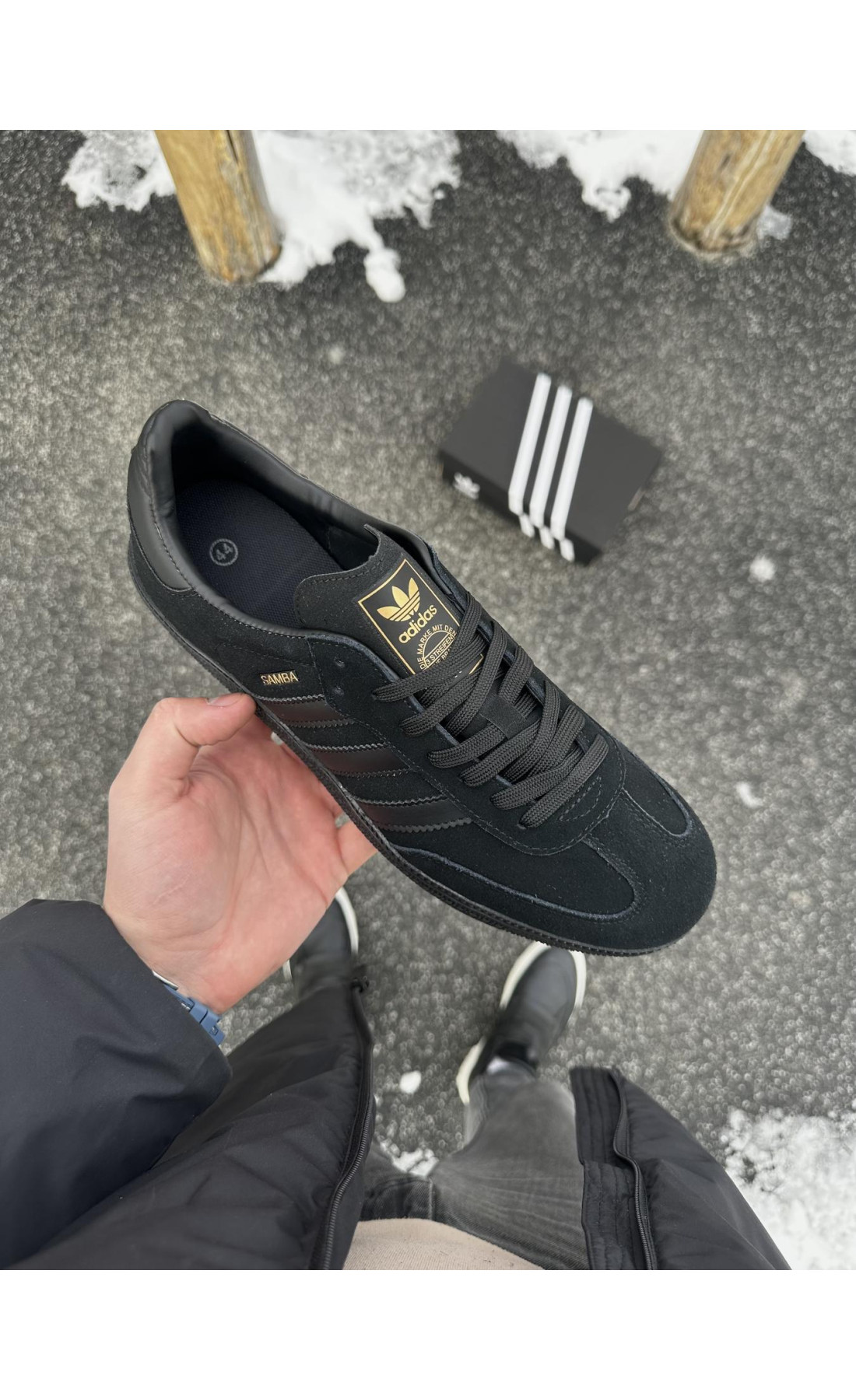 Чоловічі кросівки  Кросівки adidas samba (чорні, замша) (5448-6)