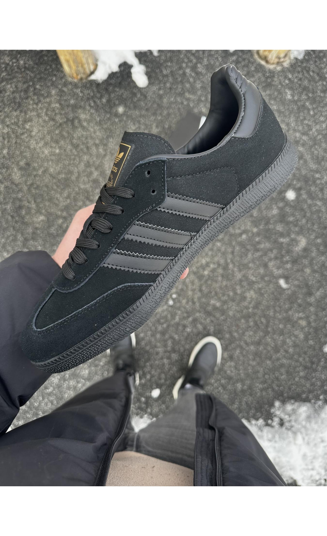 Чоловічі кросівки  Кросівки adidas samba (чорні, замша) (5448-6)