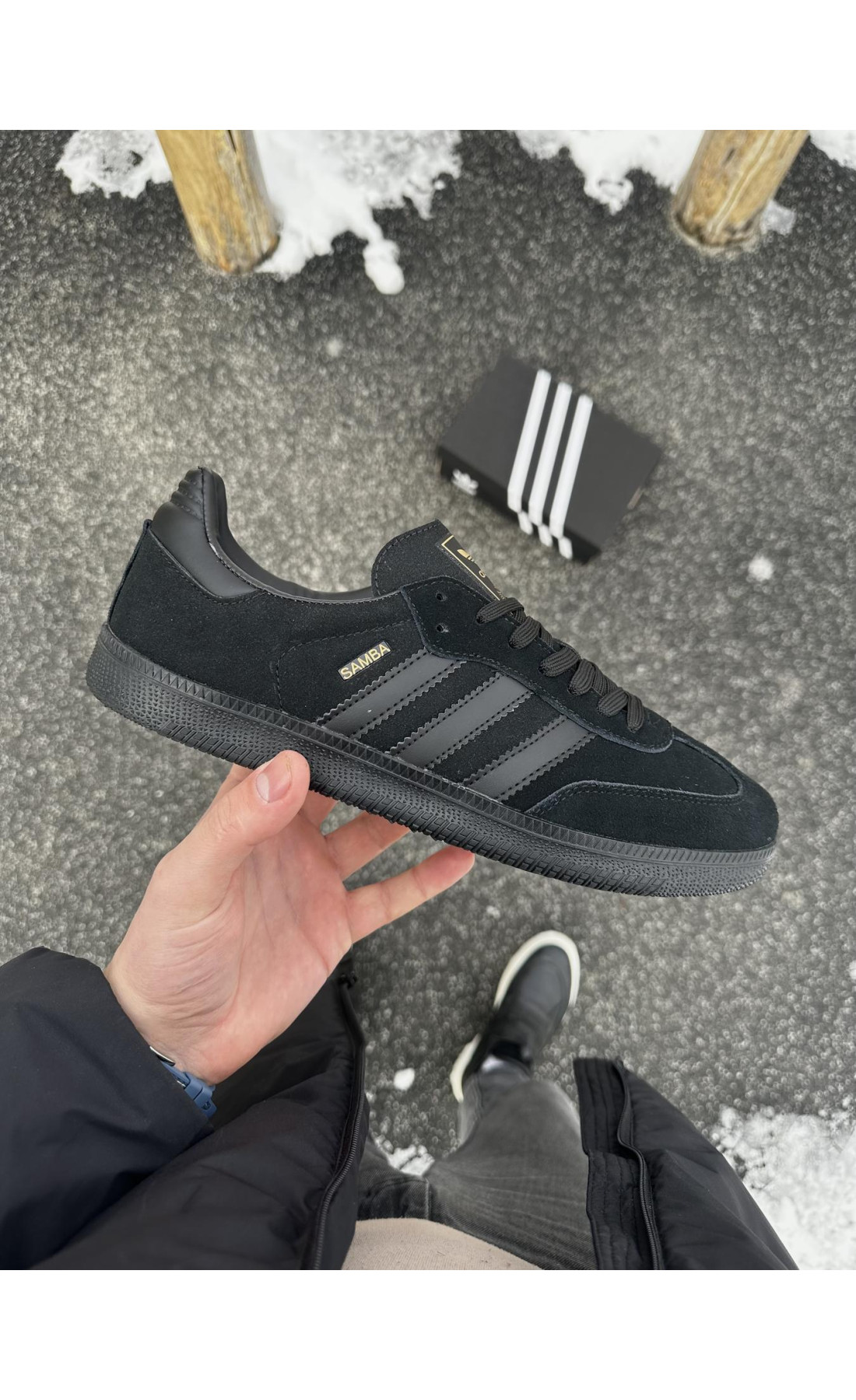 Чоловічі кросівки  Кросівки adidas samba (чорні, замша) (5448-6)