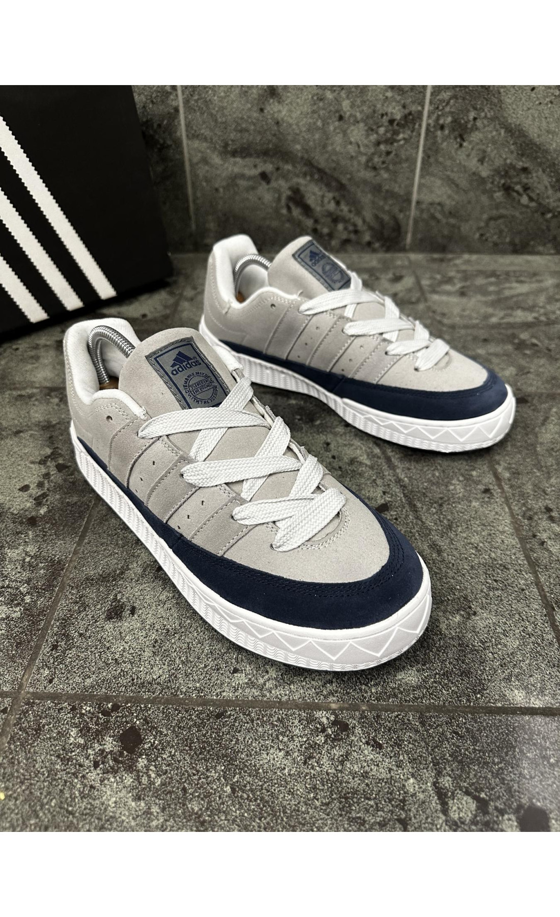 Чоловічі кросівки  Кросівки adidas adimatic neighborhood (gray & blue) (476-4)