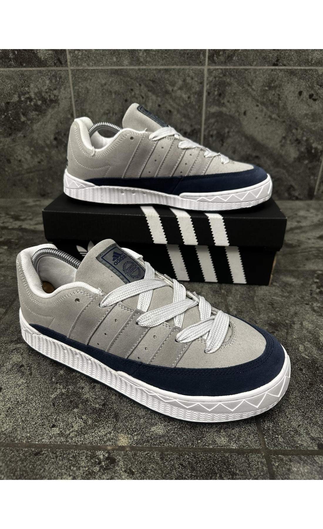 Чоловічі кросівки  Кросівки adidas adimatic neighborhood (gray & blue) (476-4)