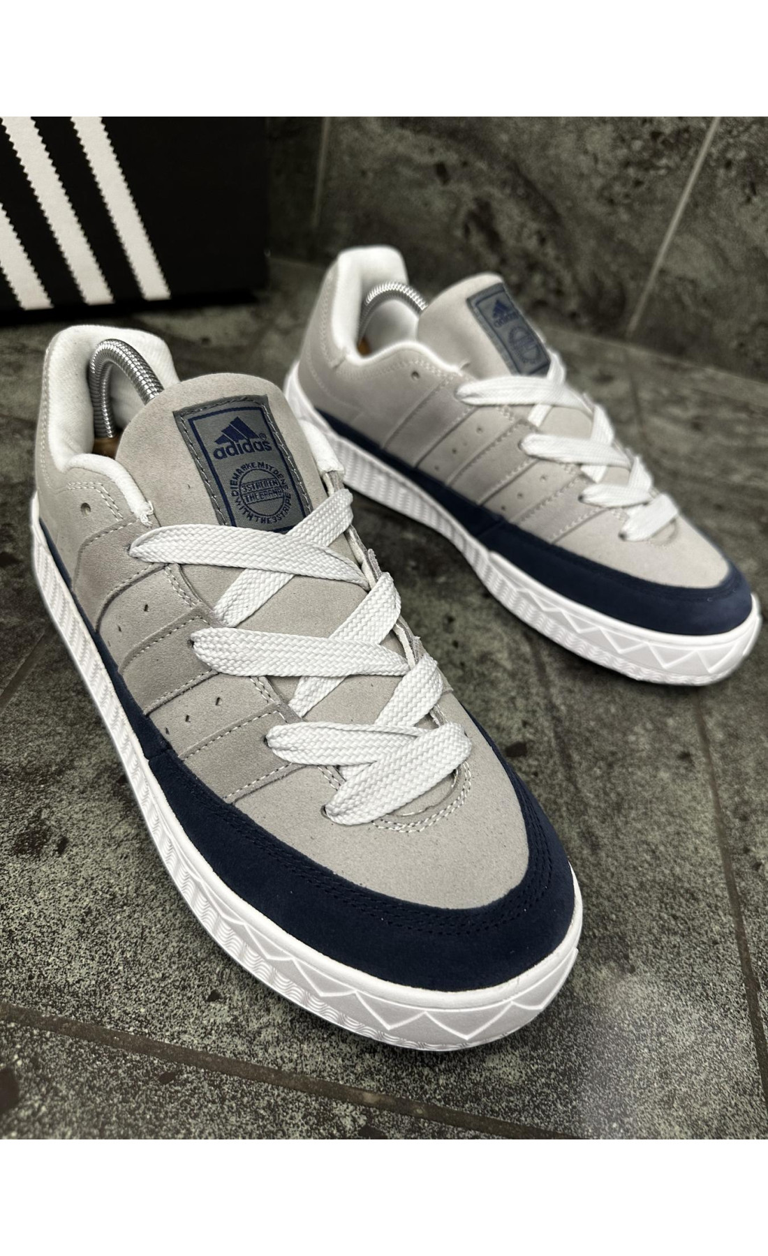 Чоловічі кросівки  Кросівки adidas adimatic neighborhood (gray & blue) (476-4)