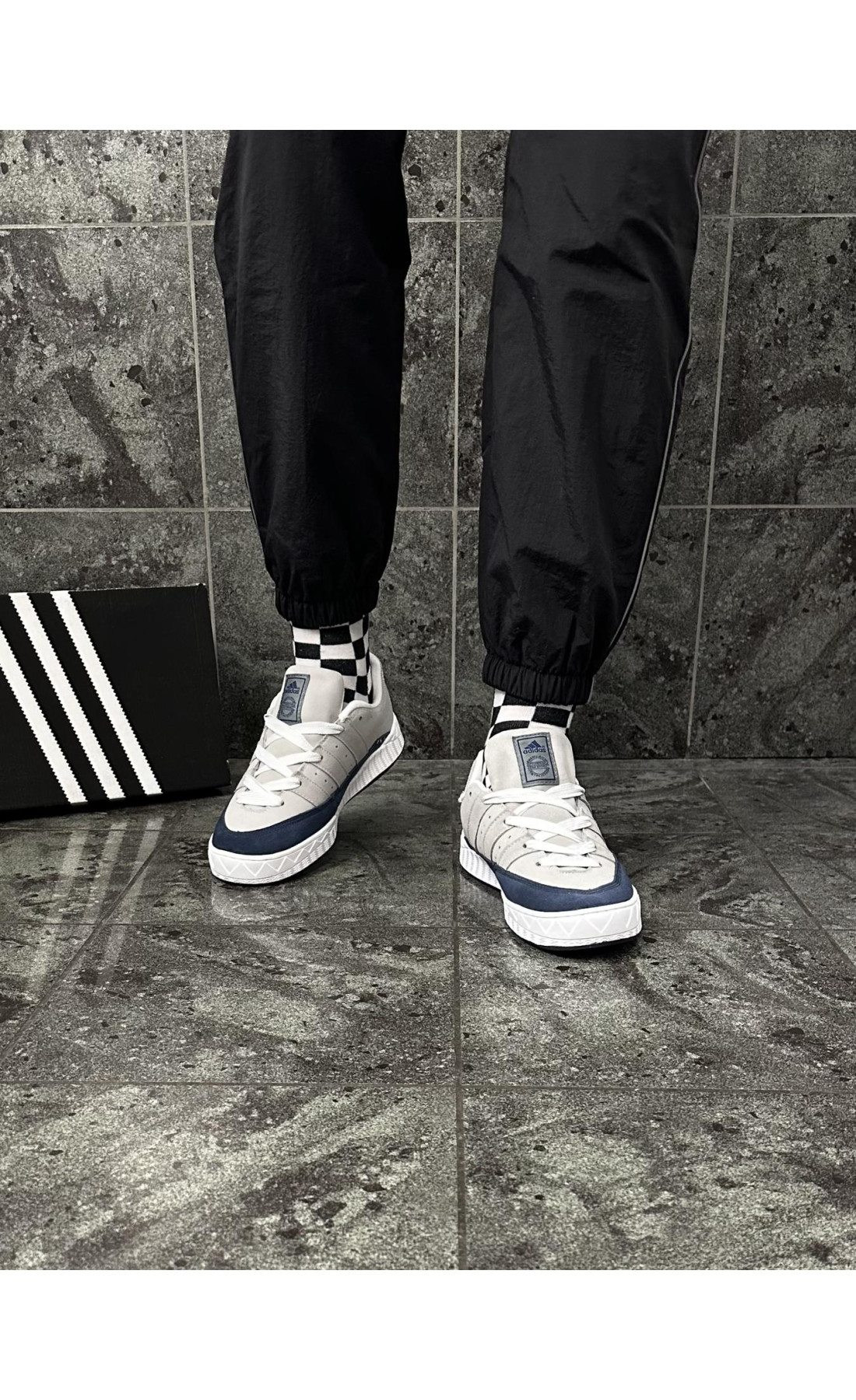 Чоловічі кросівки  Кросівки adidas adimatic neighborhood (gray & blue) (476-4)