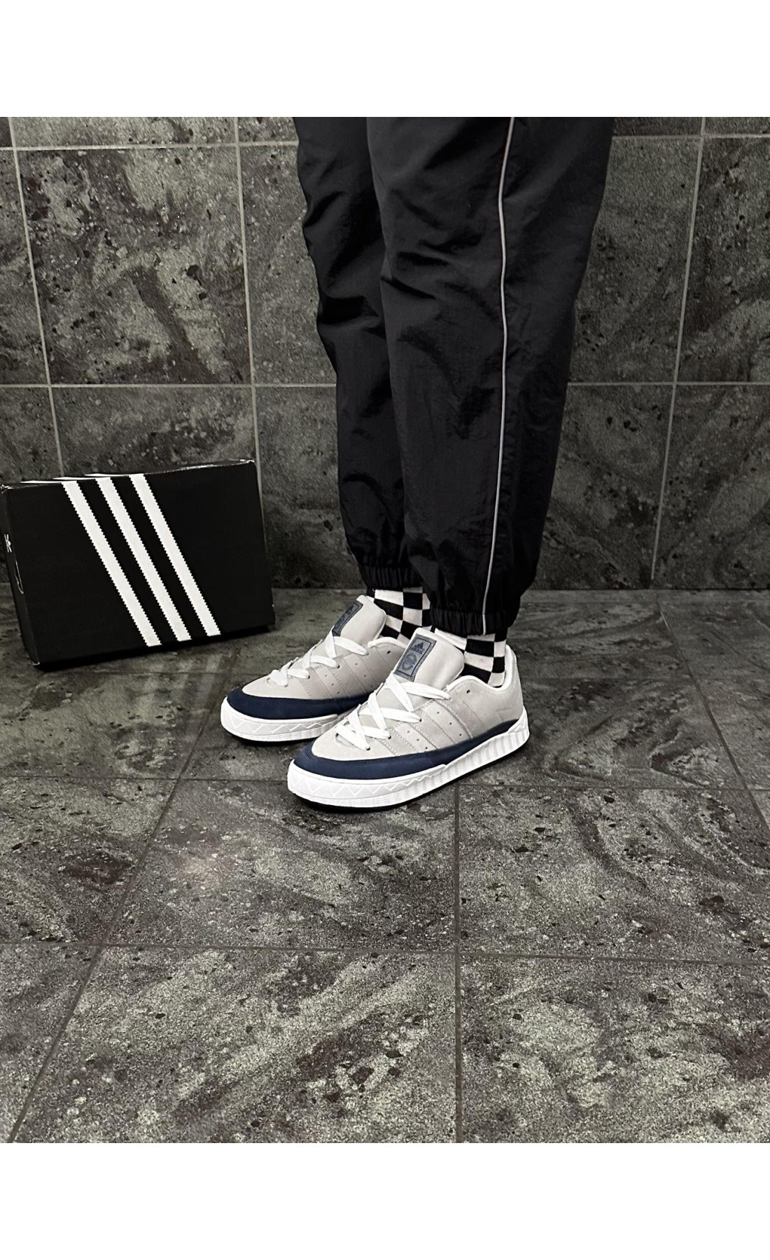 Чоловічі кросівки  Кросівки adidas adimatic neighborhood (gray & blue) (476-4)