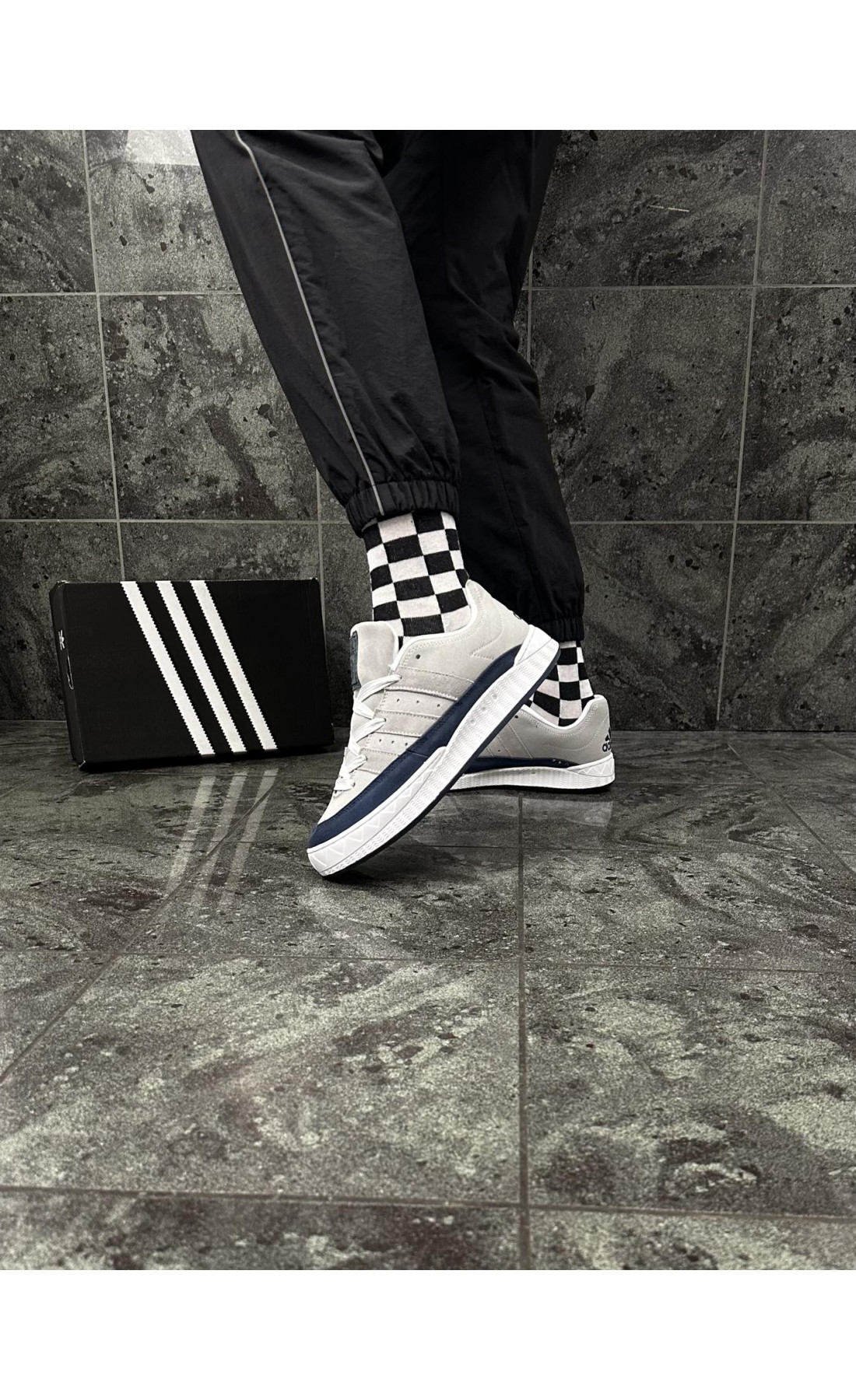 Чоловічі кросівки  Кросівки adidas adimatic neighborhood (gray & blue) (476-4)