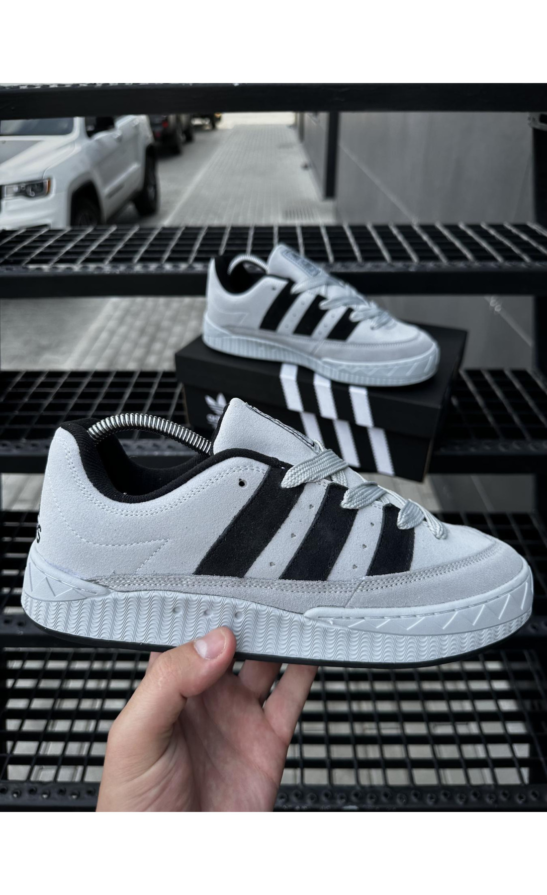 Чоловічі кросівки  Кросівки adidas adimatic neighborhood (light gray) (476-7)