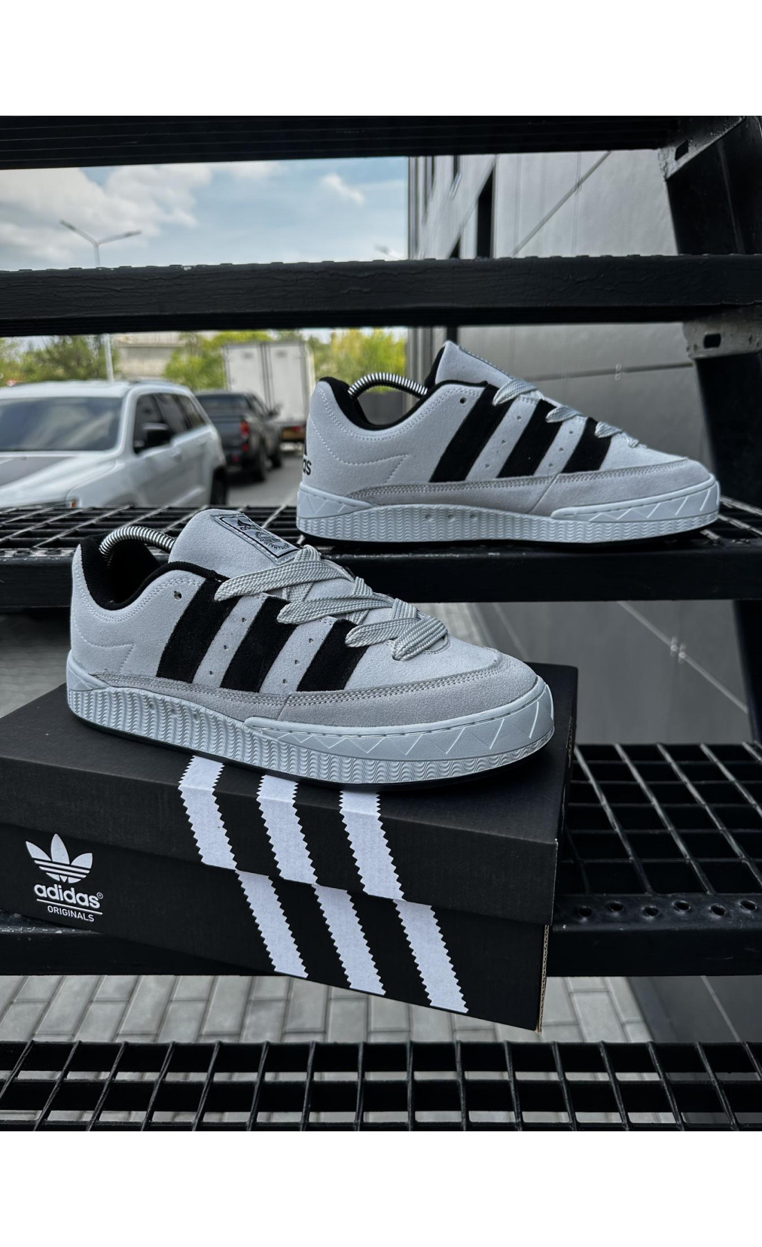 Чоловічі кросівки  Кросівки adidas adimatic neighborhood (light gray) (476-7)
