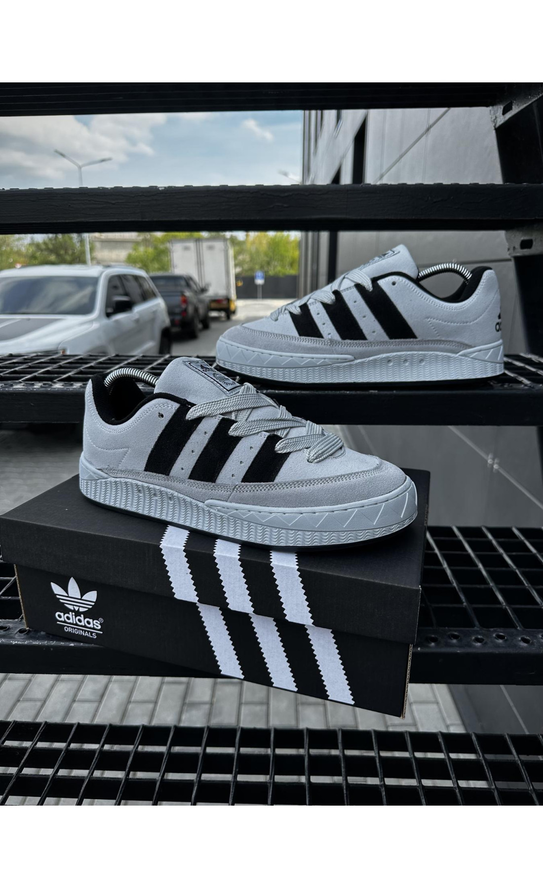 Чоловічі кросівки  Кросівки adidas adimatic neighborhood (light gray) (476-7)