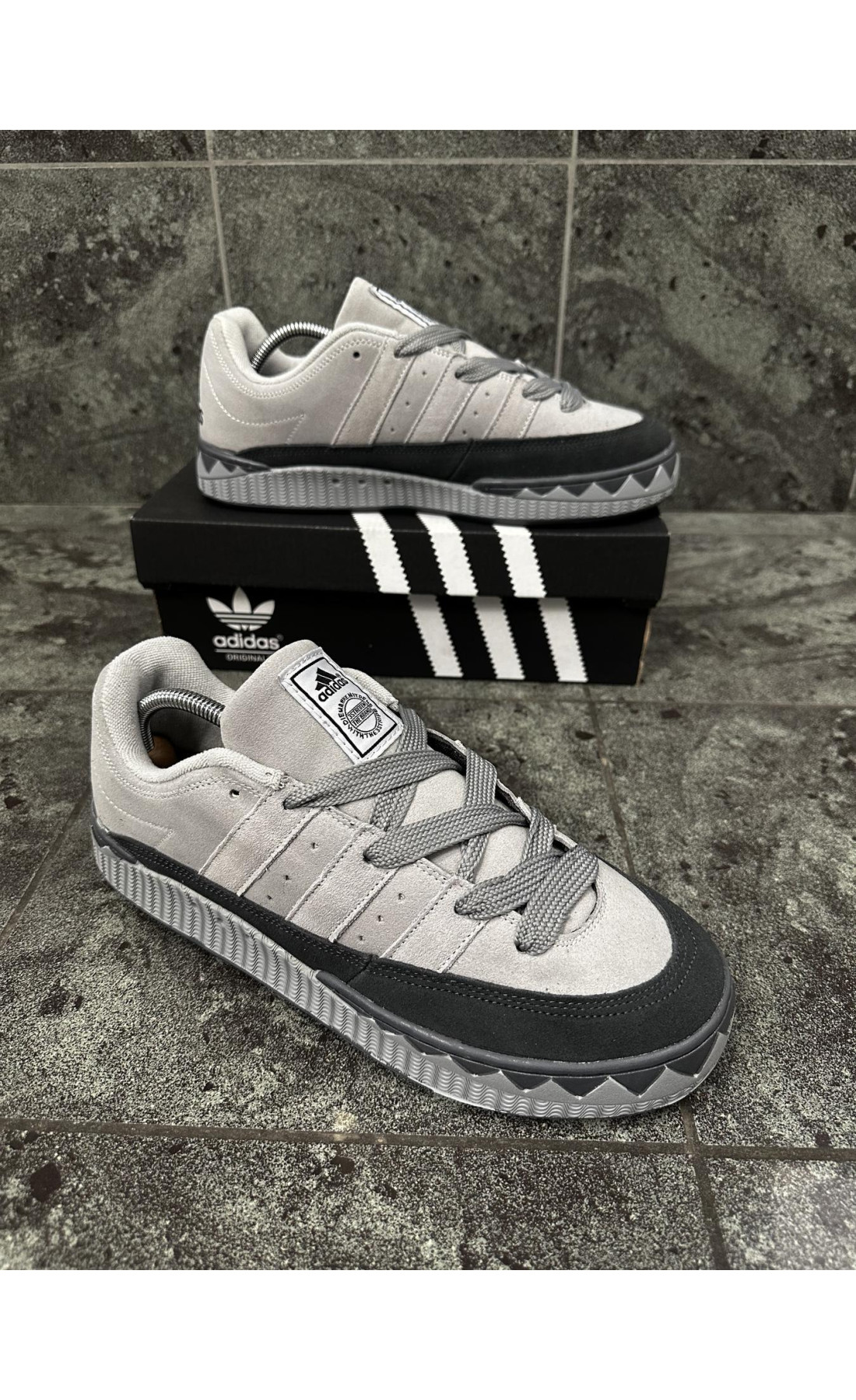 Чоловічі кросівки  Кросівки adidas adimatic neighborhood (gray & black) (476-8)