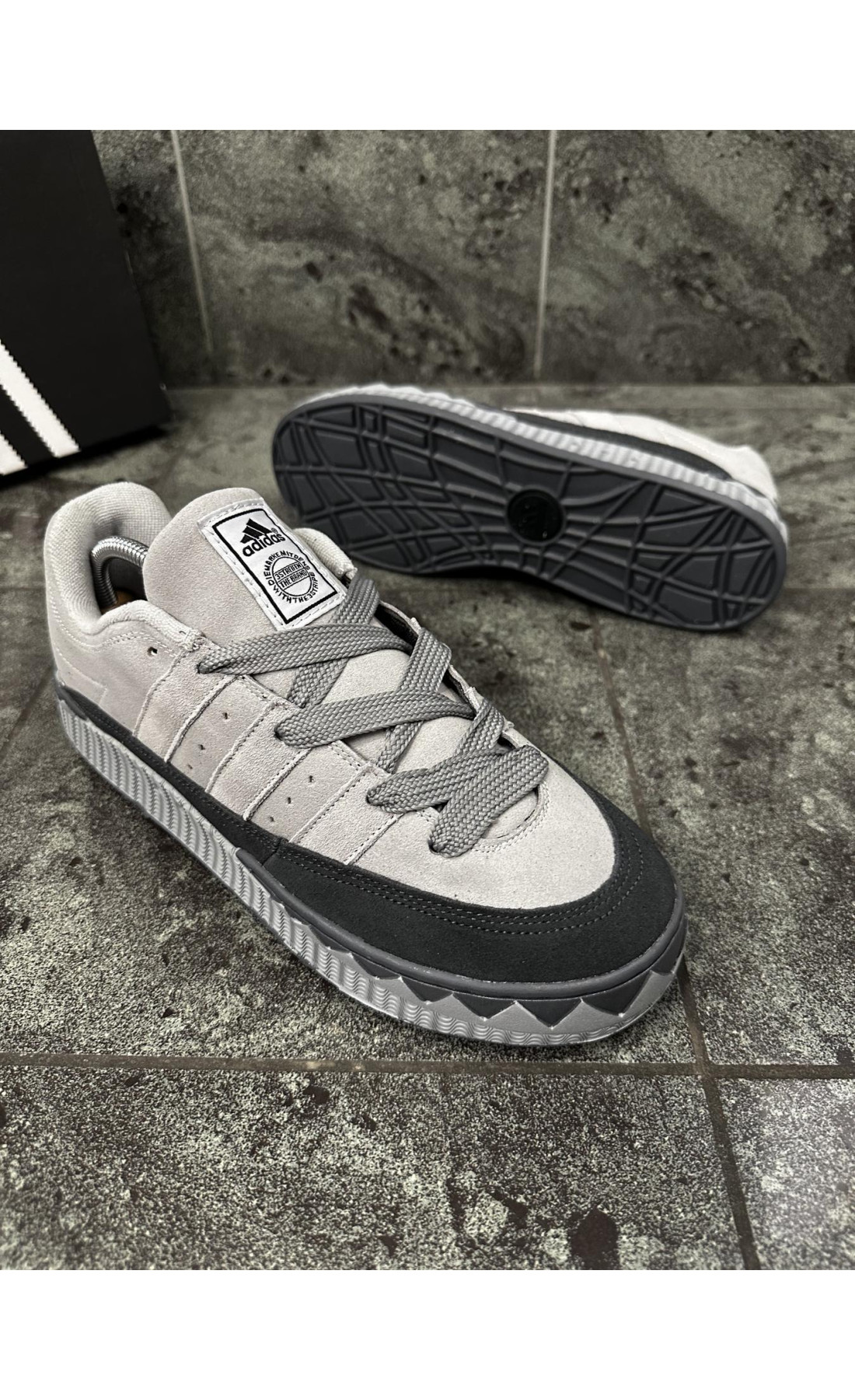 Чоловічі кросівки  Кросівки adidas adimatic neighborhood (gray & black) (476-8)