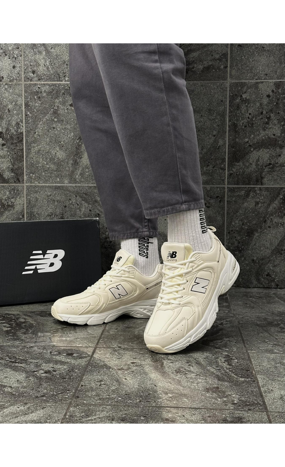 Чоловічі кросівки  Кросівки new balance , демі (light beige) (288-1)