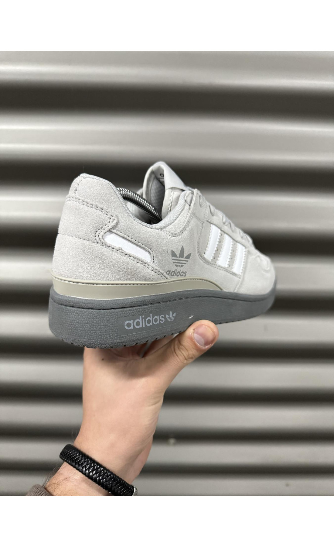Чоловічі кросівки  Кросівки adidas forum low, замша (gray) (5454-4)
