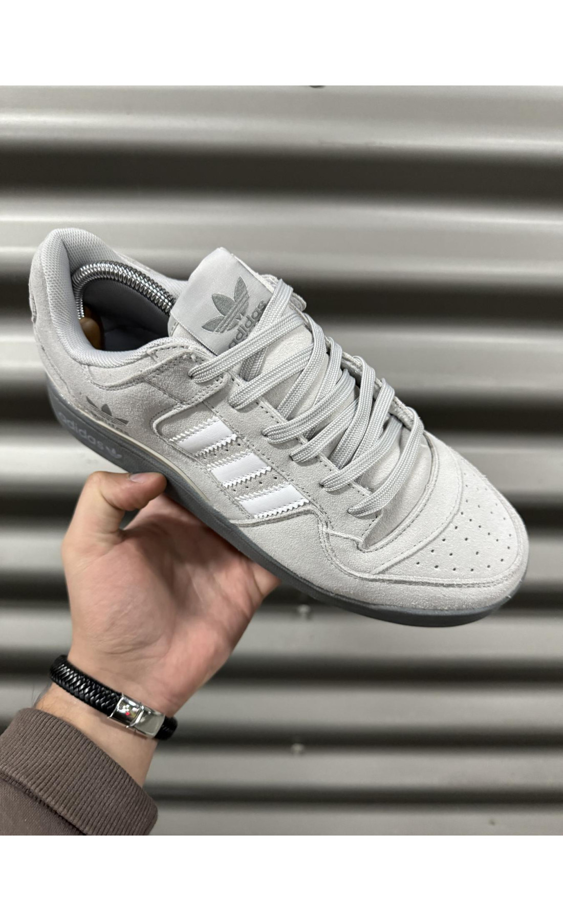 Чоловічі кросівки  Кросівки adidas forum low, замша (gray) (5454-4)