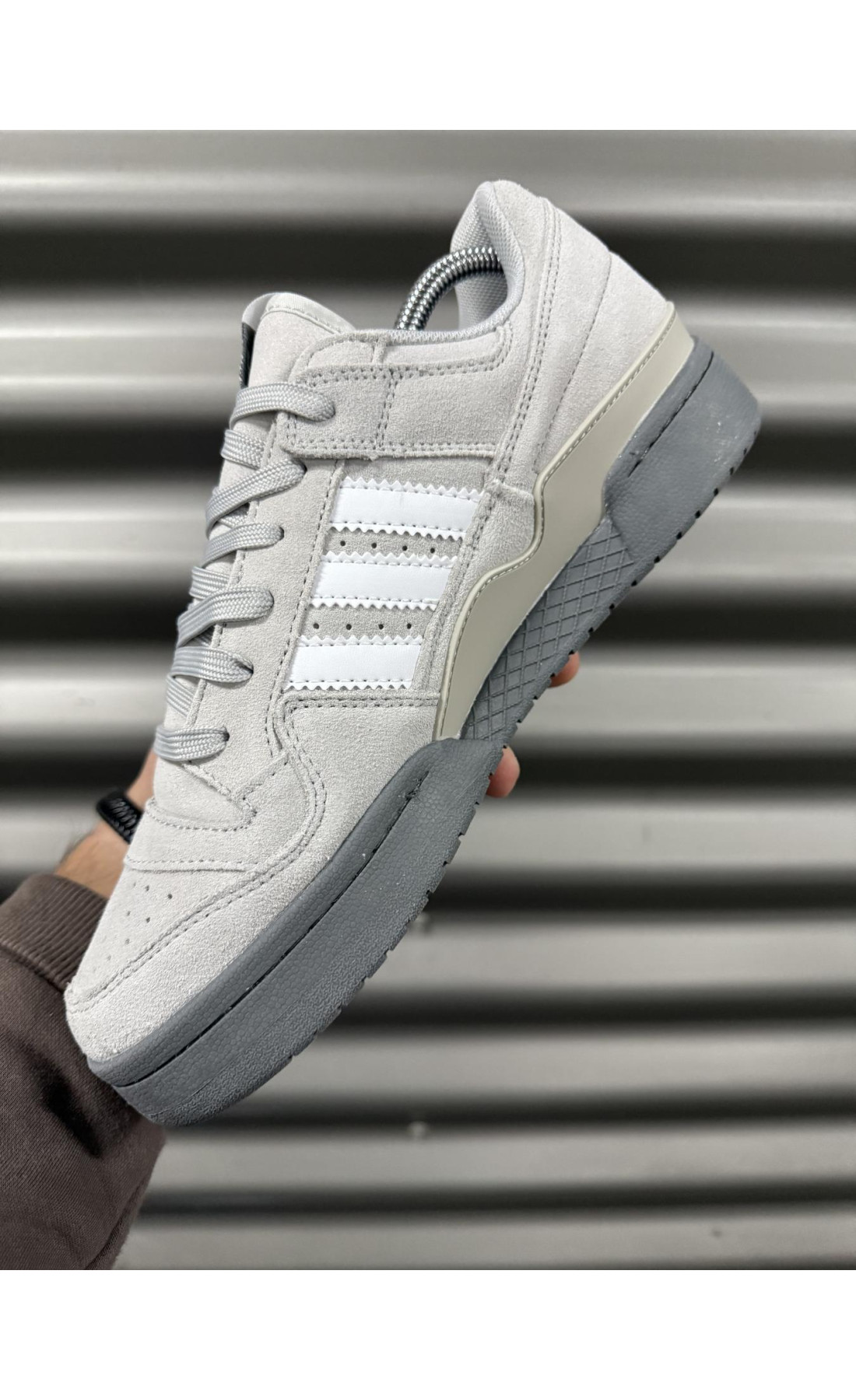 Чоловічі кросівки  Кросівки adidas forum low, замша (gray) (5454-4)