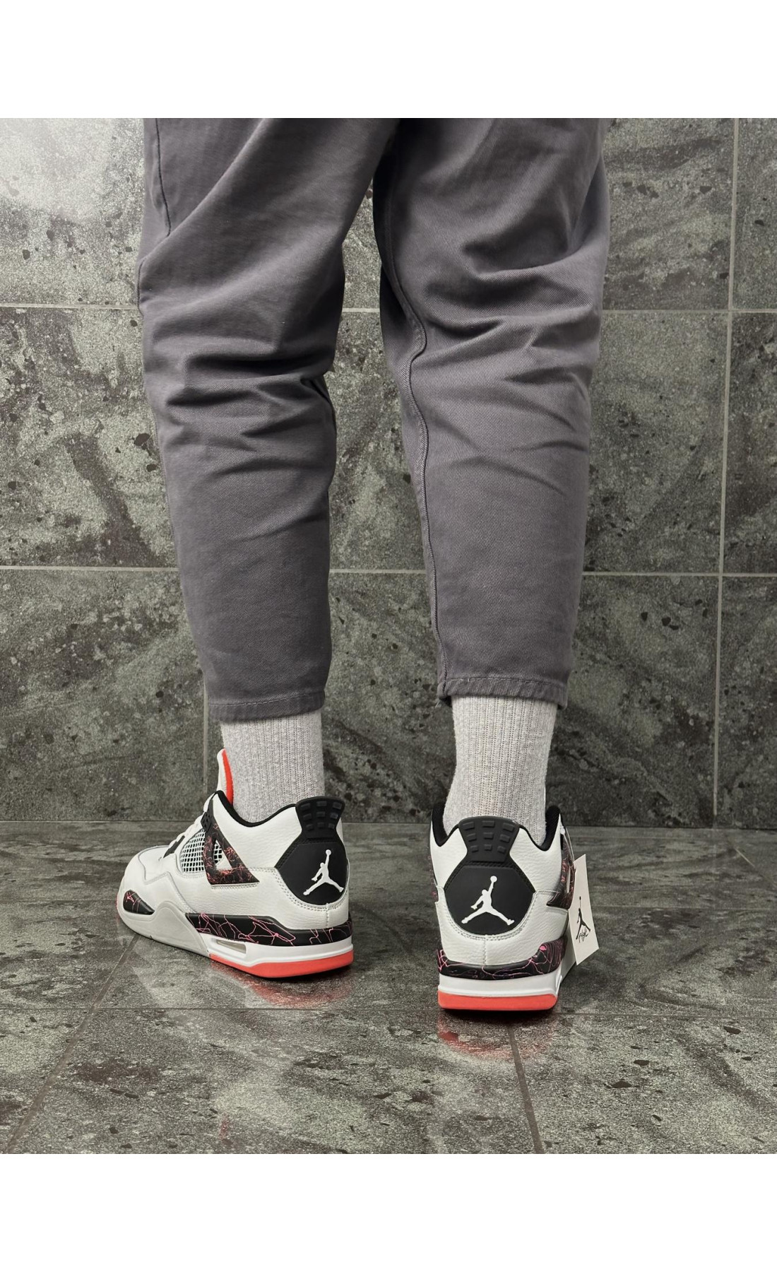 Чоловічі кросівки  Кросівки nike air jordan retro (white gray orange) (2165-5)