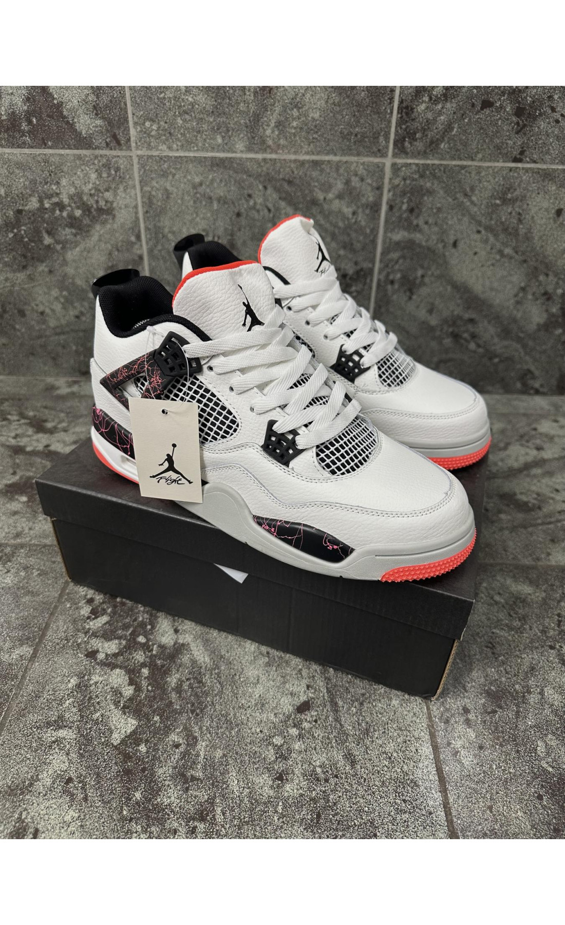 Чоловічі кросівки  Кросівки nike air jordan retro (white gray orange) (2165-5)