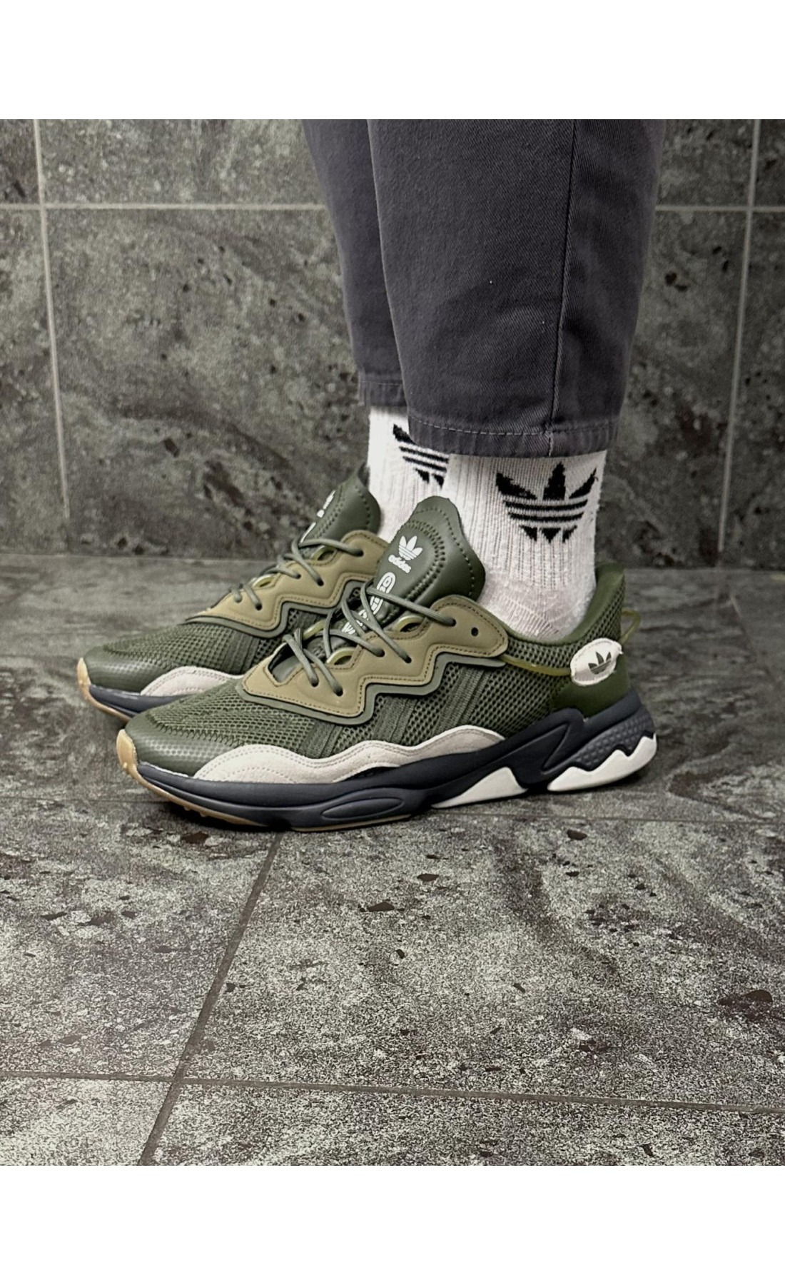 Чоловічі кросівки  Кросівки adidas ozweego (хакі) (4013-9)