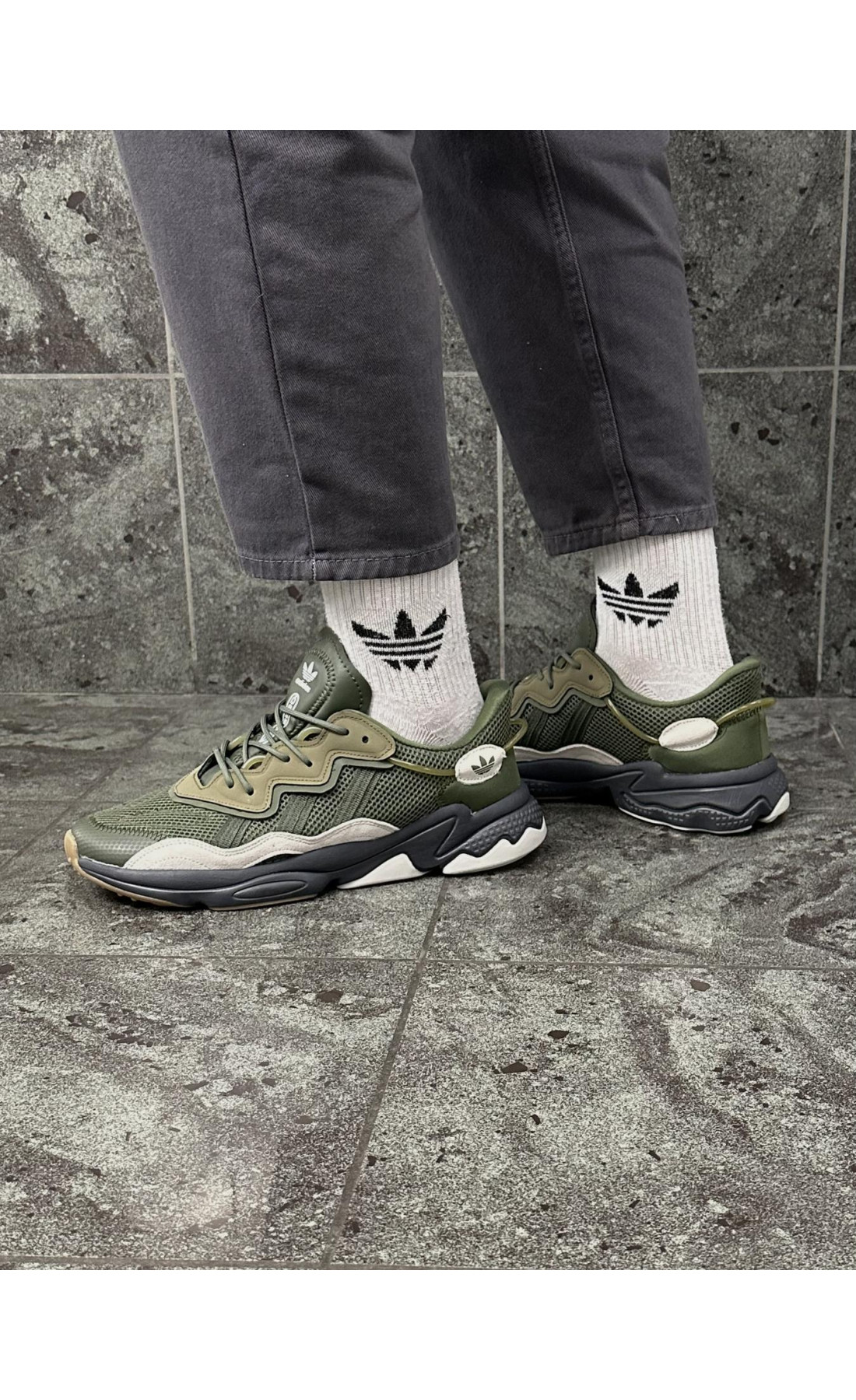 Чоловічі кросівки  Кросівки adidas ozweego (хакі) (4013-9)