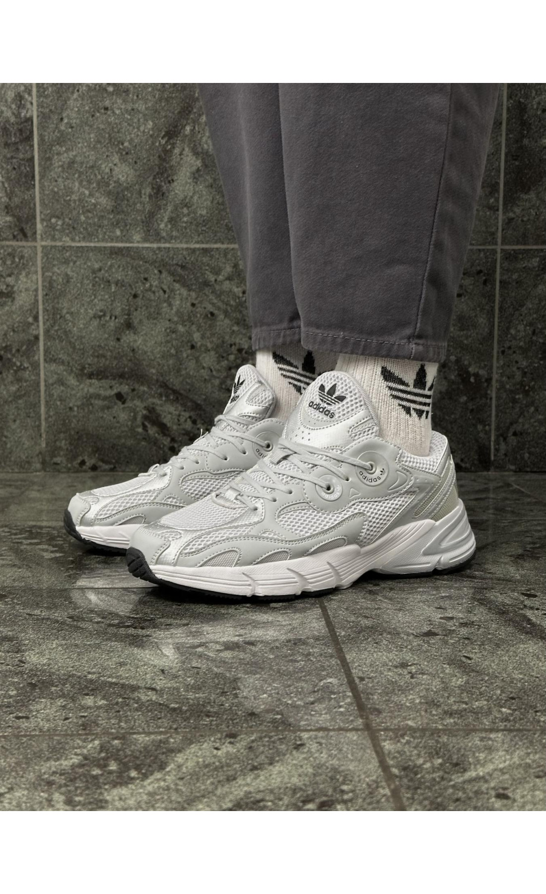 Чоловічі кросівки  Кросівки adidas astir (light grey) (2000-5)