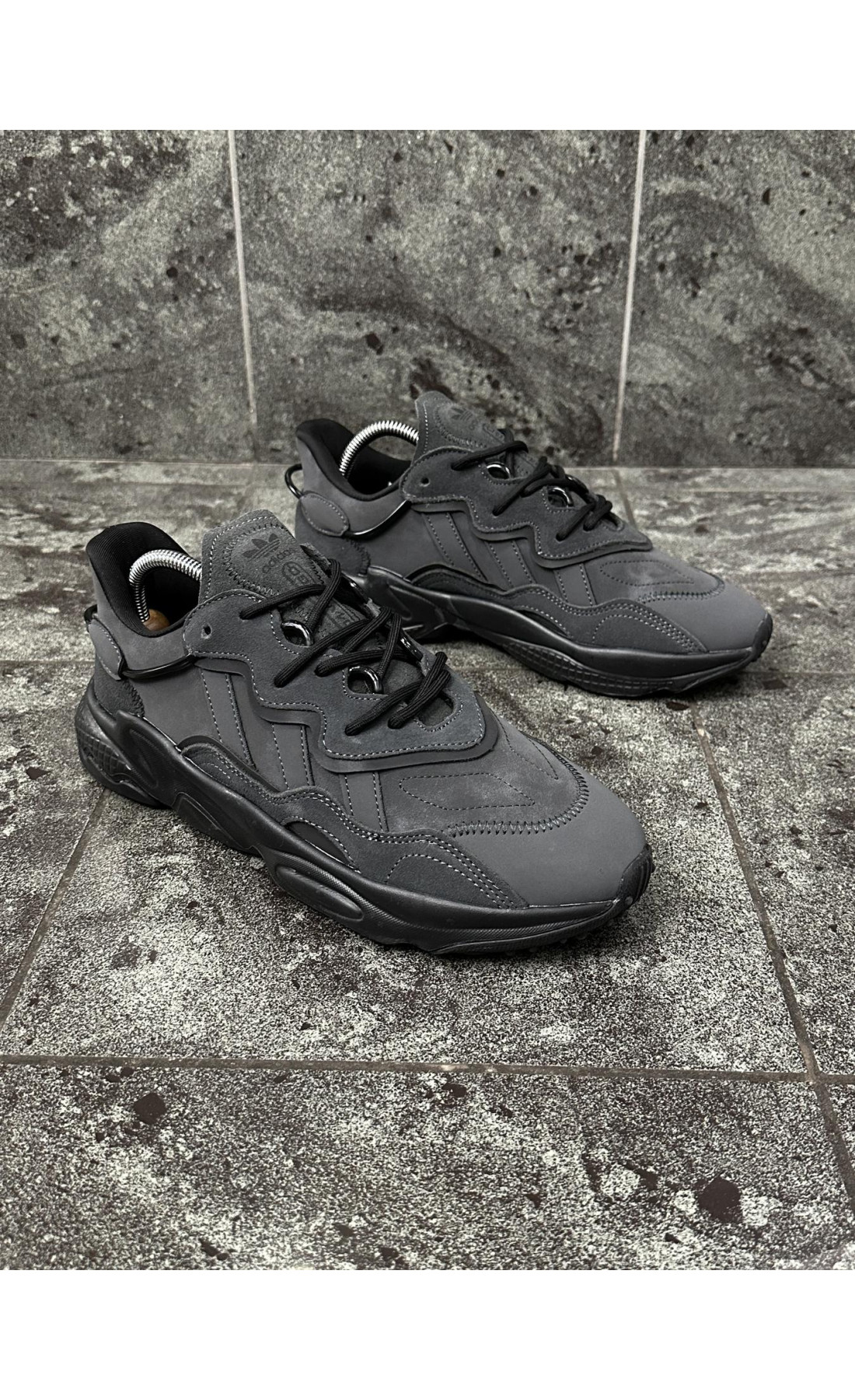Чоловічі кросівки  Кросівки adidas ozweego (dark gray, замша) (331-6)