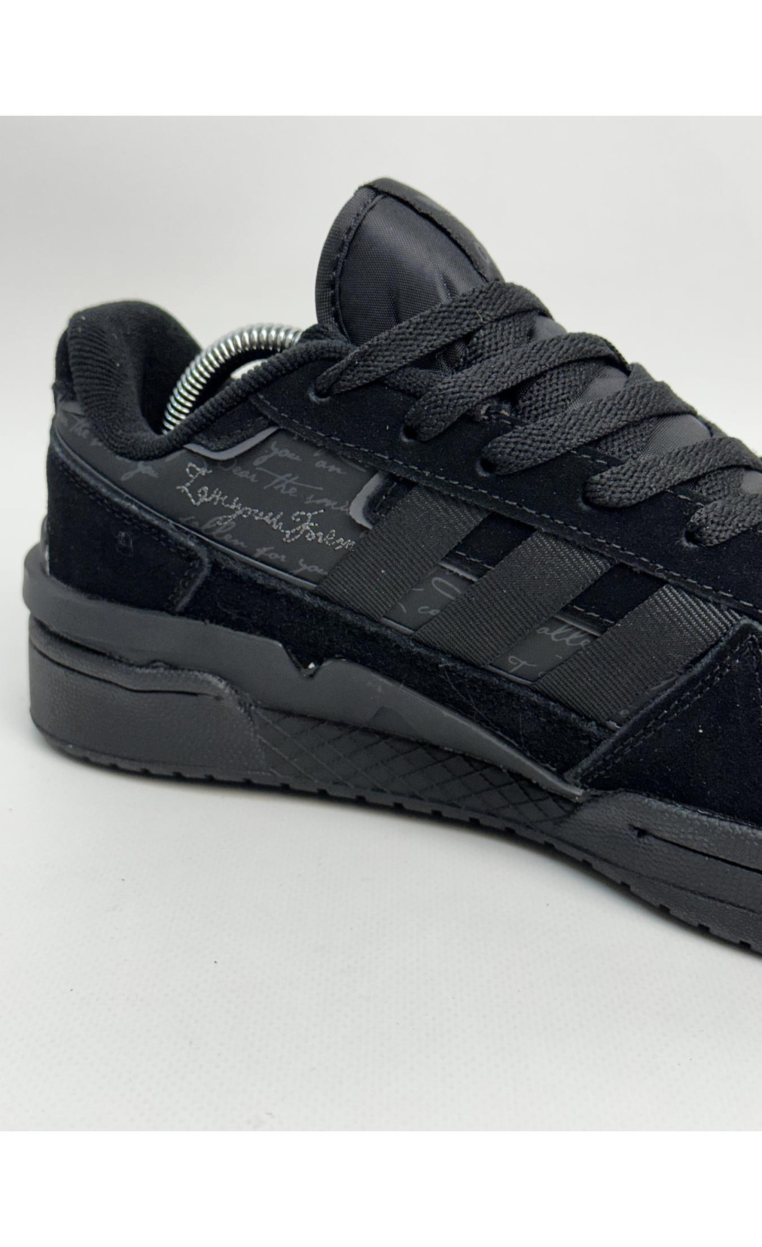 Чоловічі кросівки  Кросівки adidas forum exhibit low . (all black) (773-1)