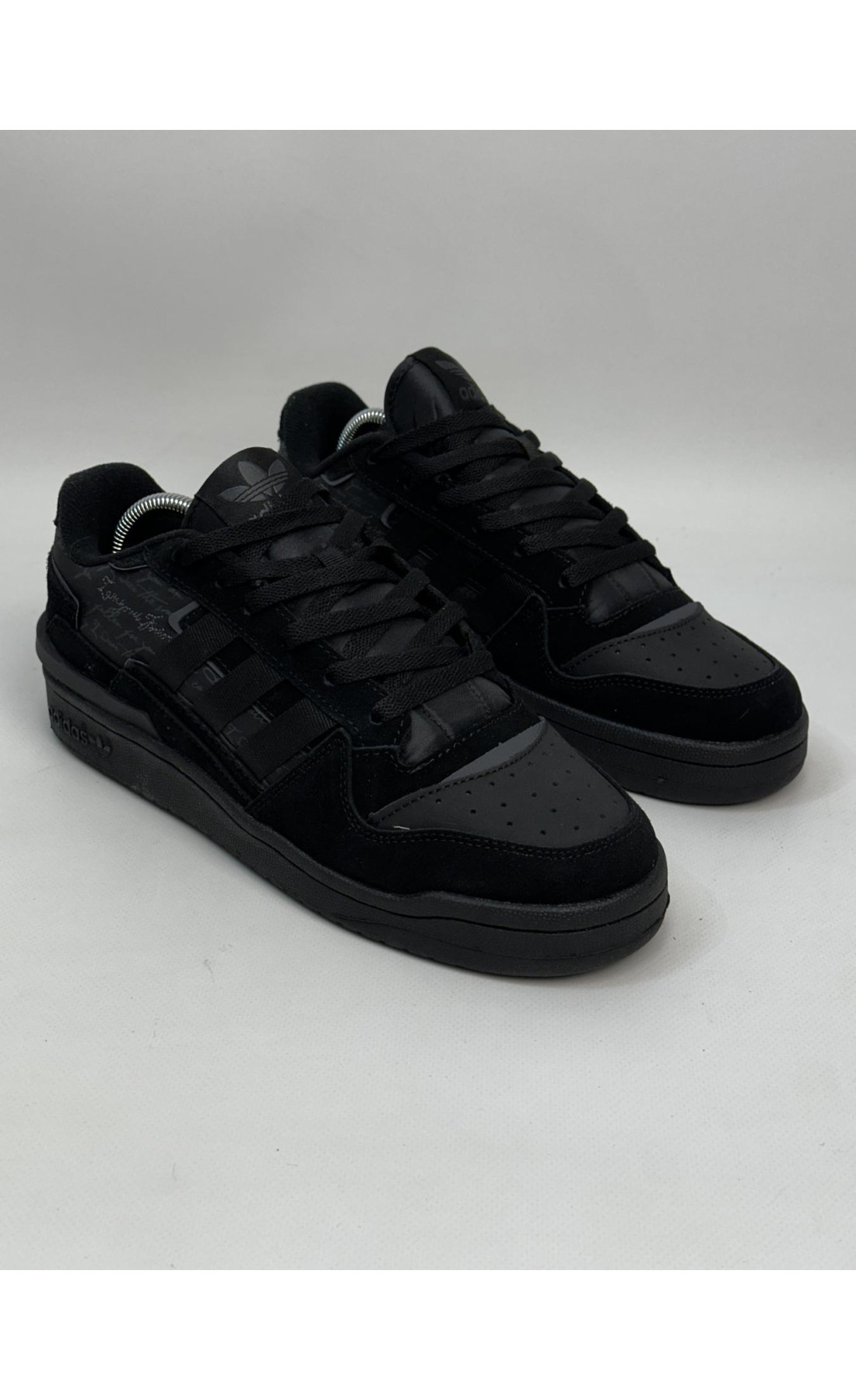Чоловічі кросівки  Кросівки adidas forum exhibit low . (all black) (773-1)