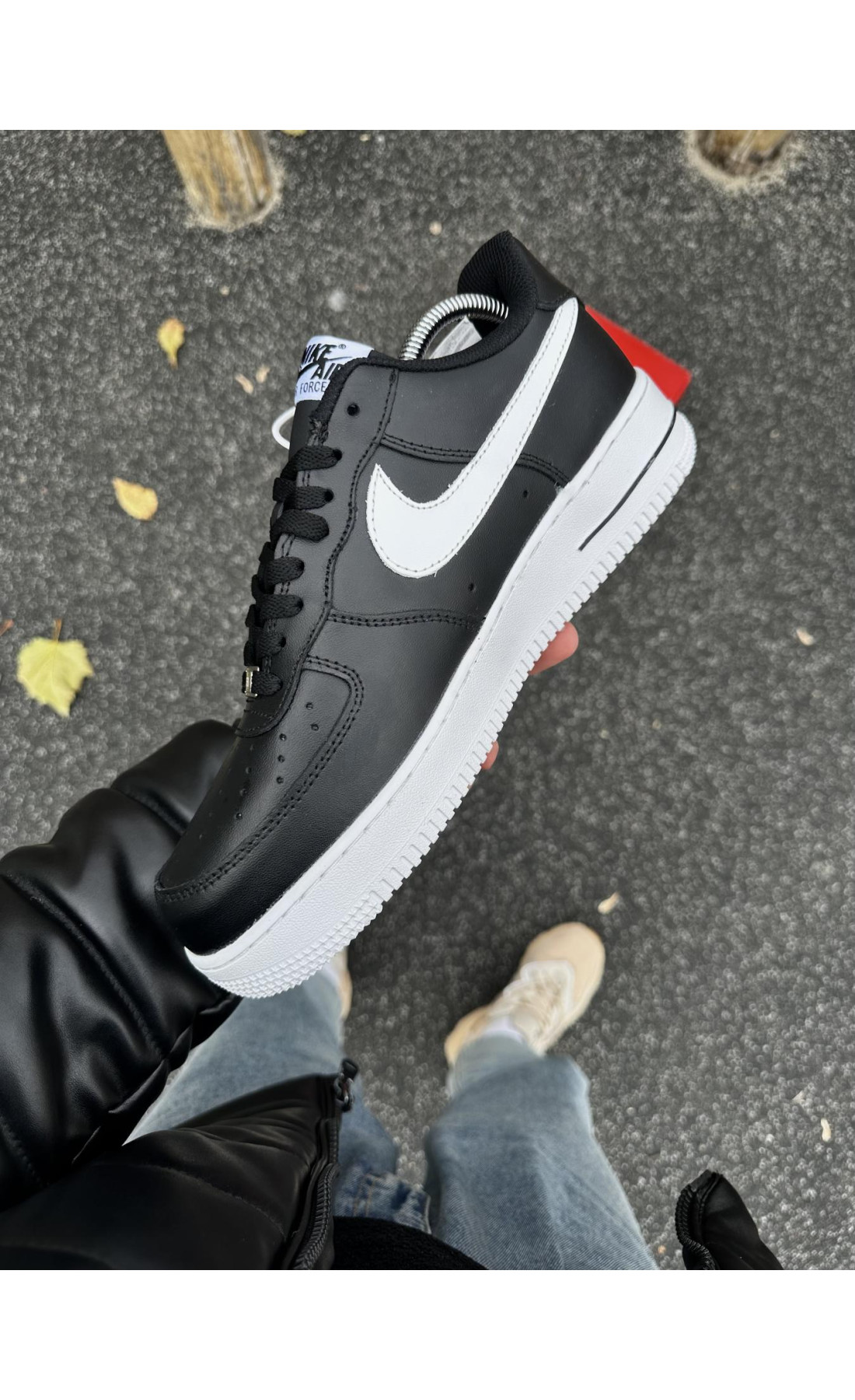 Чоловічі кросівки  Зимові кросівки nike air force, топ якість (чорно-білі) (50-4)