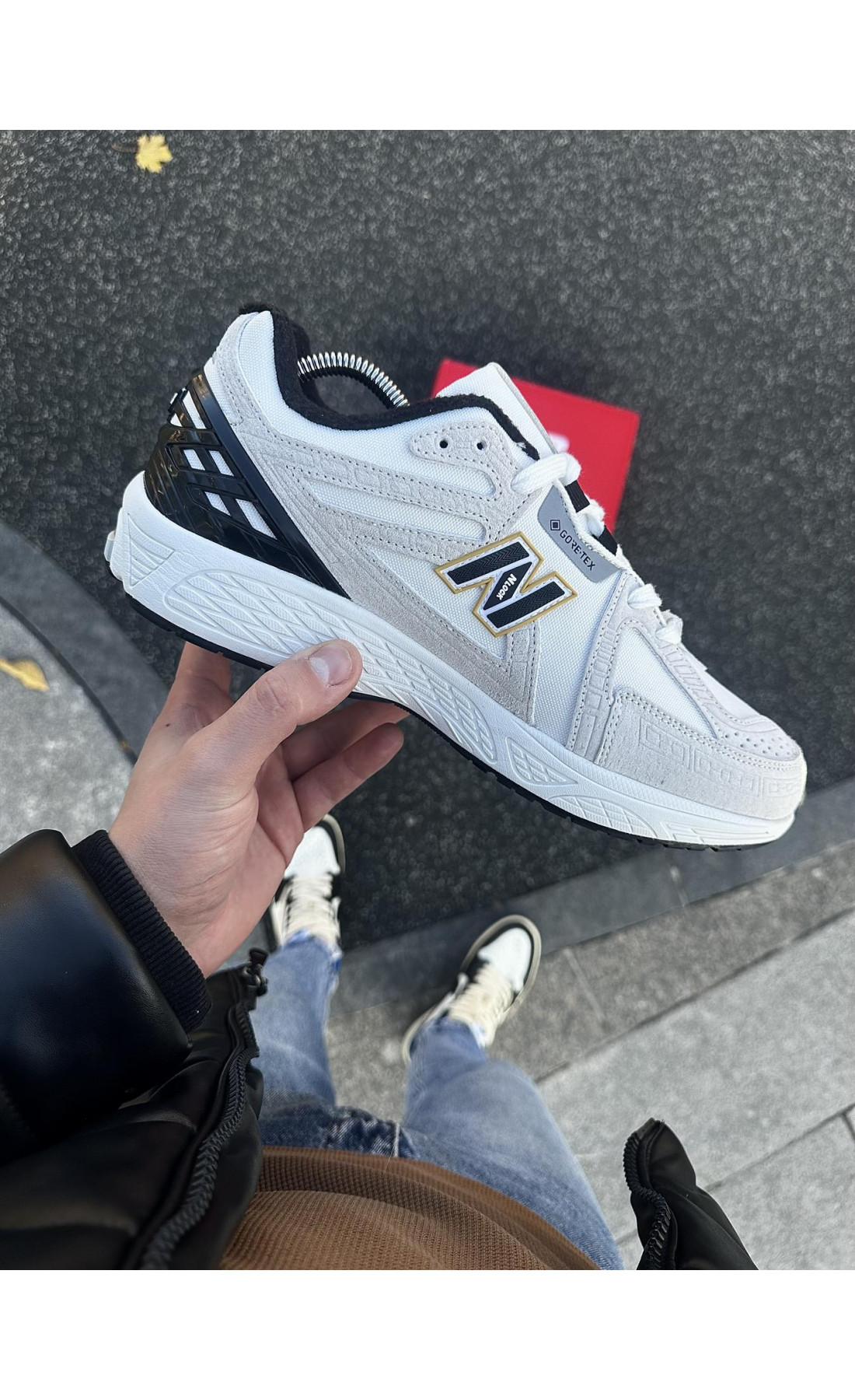 Чоловічі кросівки  Термо кросівки new balance r metallic gold / gore tex (cordura) (9111-1)