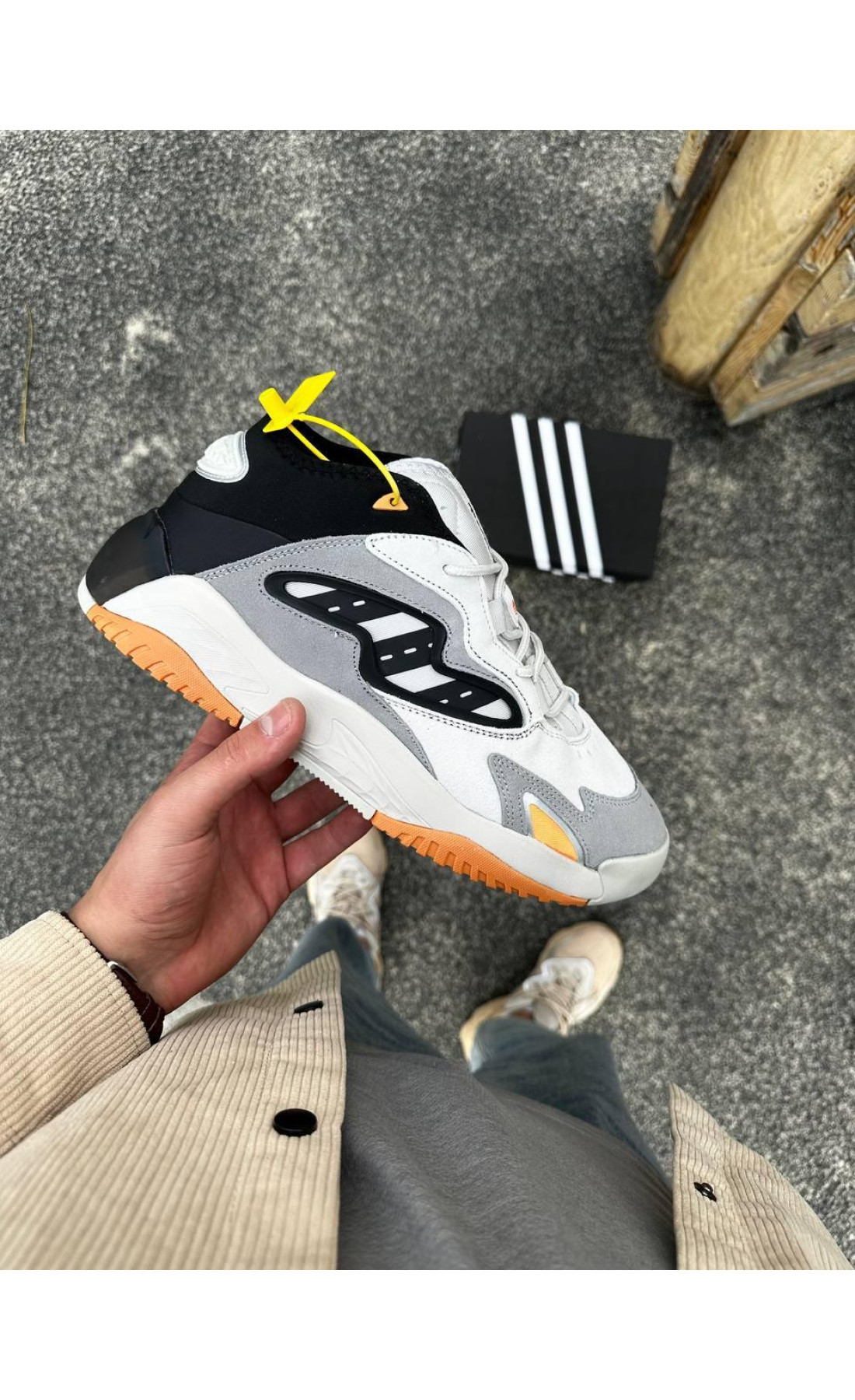 Чоловічі кросівки  Кросівки adidas streetball - (gray & orange) (3055-3)