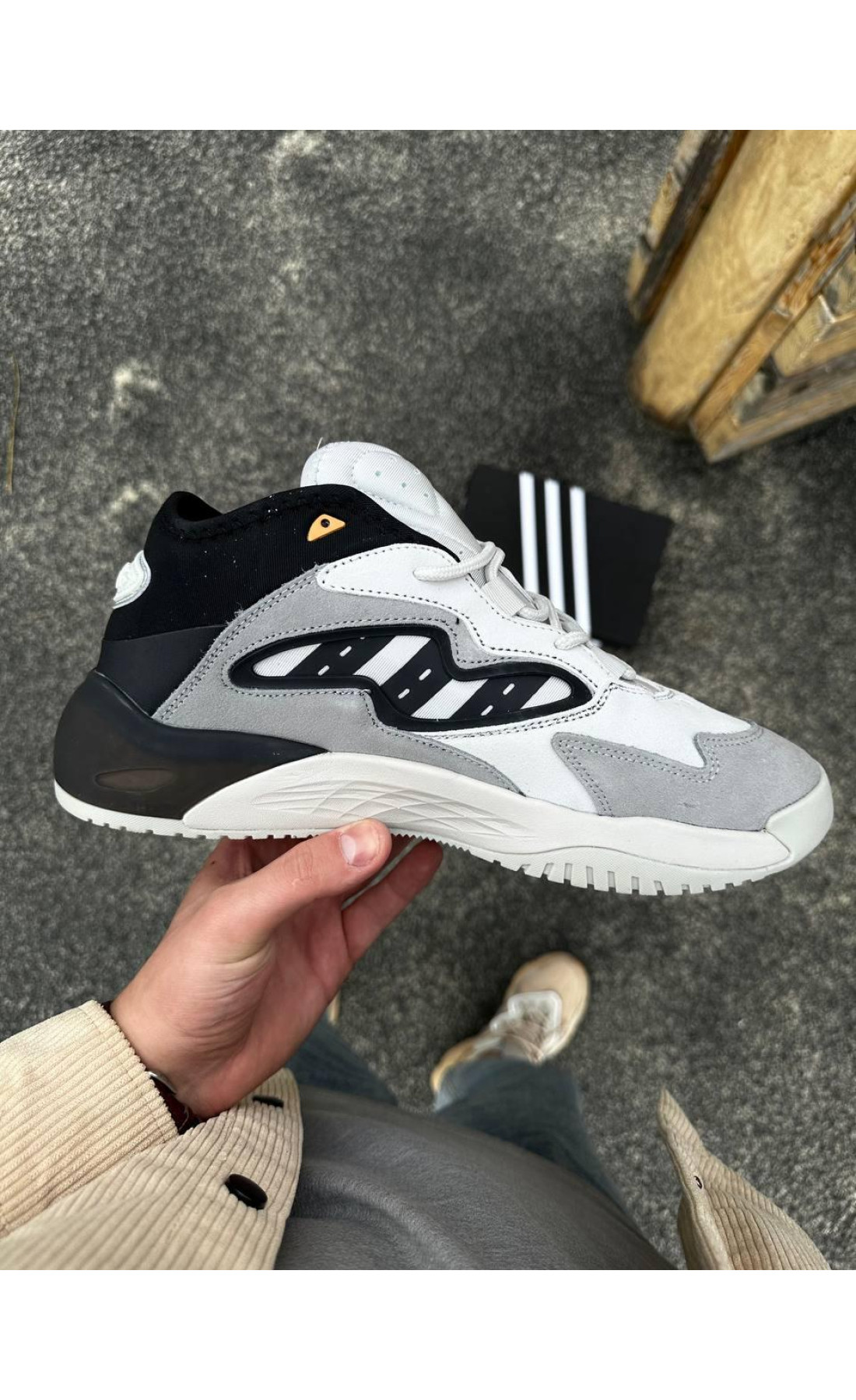 Чоловічі кросівки  Кросівки adidas streetball - (gray & orange) (3055-3)