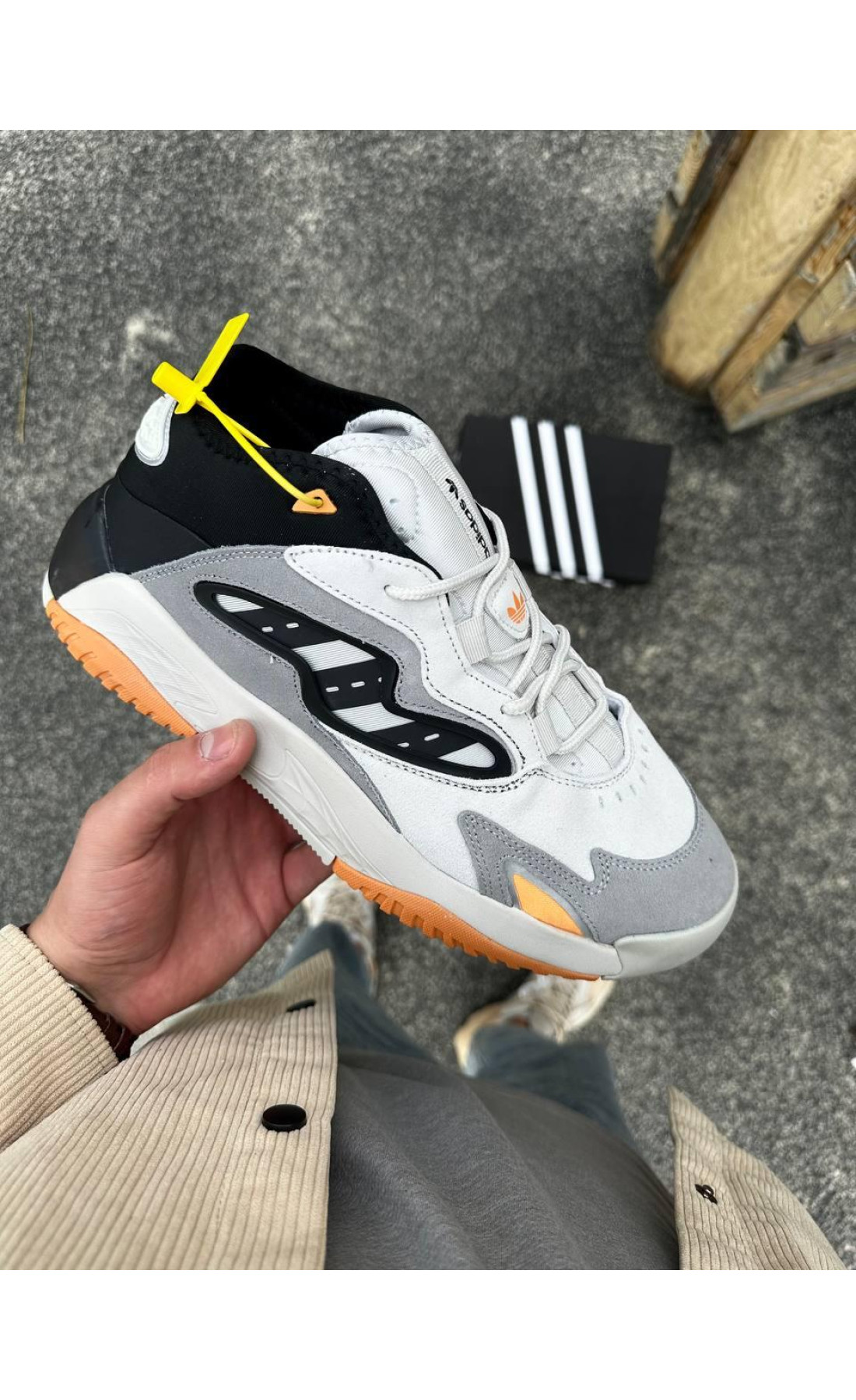 Чоловічі кросівки  Кросівки adidas streetball - (gray & orange) (3055-3)