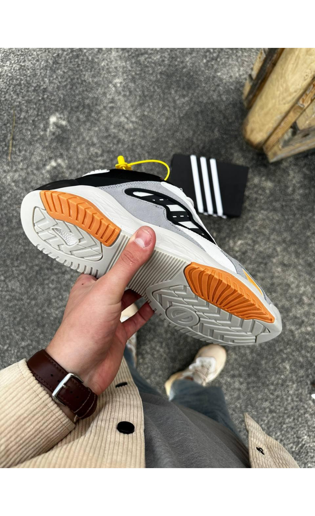 Чоловічі кросівки  Кросівки adidas streetball - (gray & orange) (3055-3)