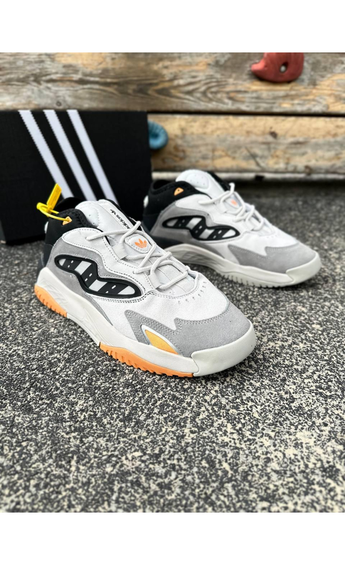 Чоловічі кросівки  Кросівки adidas streetball - (gray & orange) (3055-3)