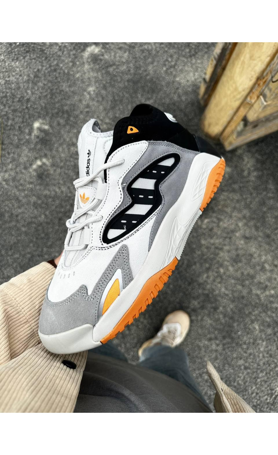 Чоловічі кросівки  Кросівки adidas streetball - (gray & orange) (3055-3)