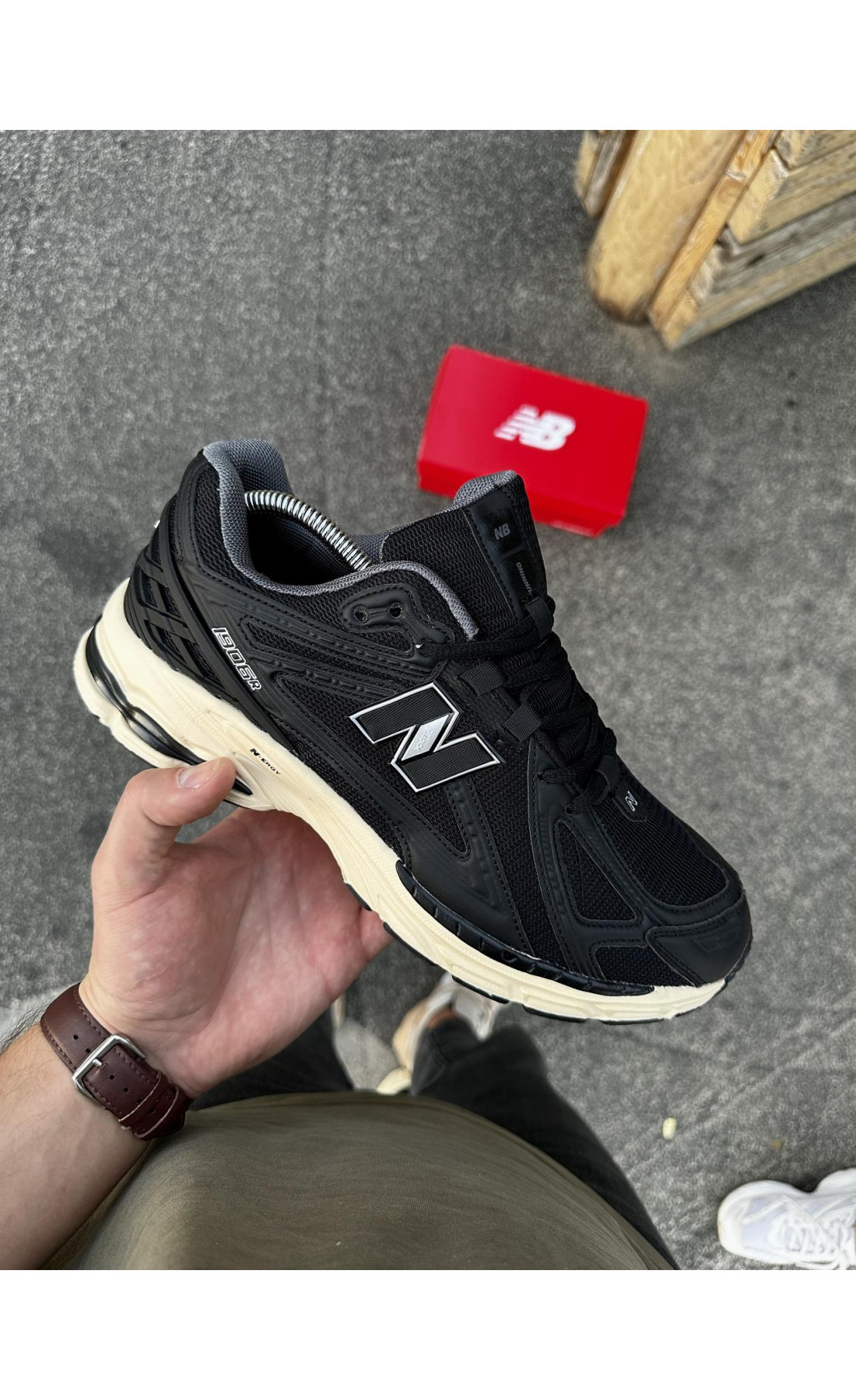 Чоловічі кросівки  Літні кросівки new balance r чорні (ліцензія) (1906-2)