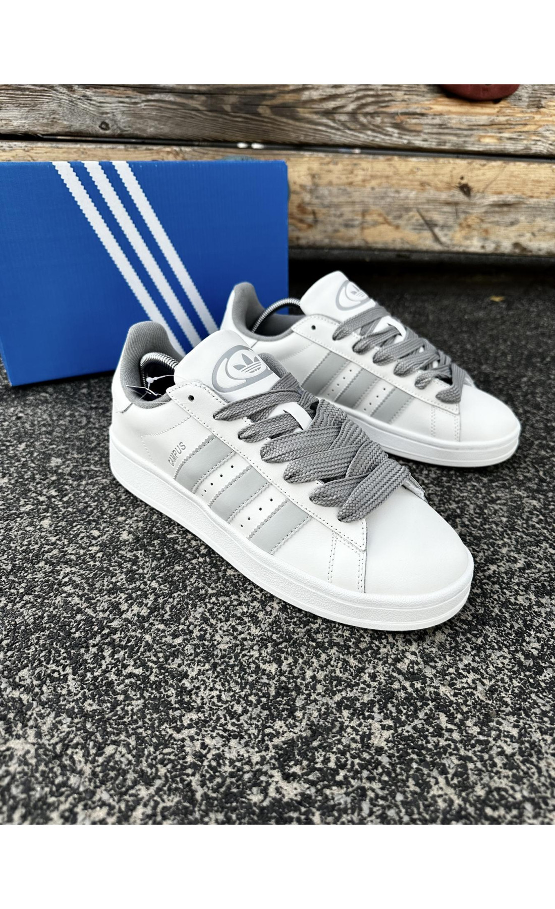 Чоловічі кросівки  Кросівки adidas campus (white, шкіра) (0815-17)