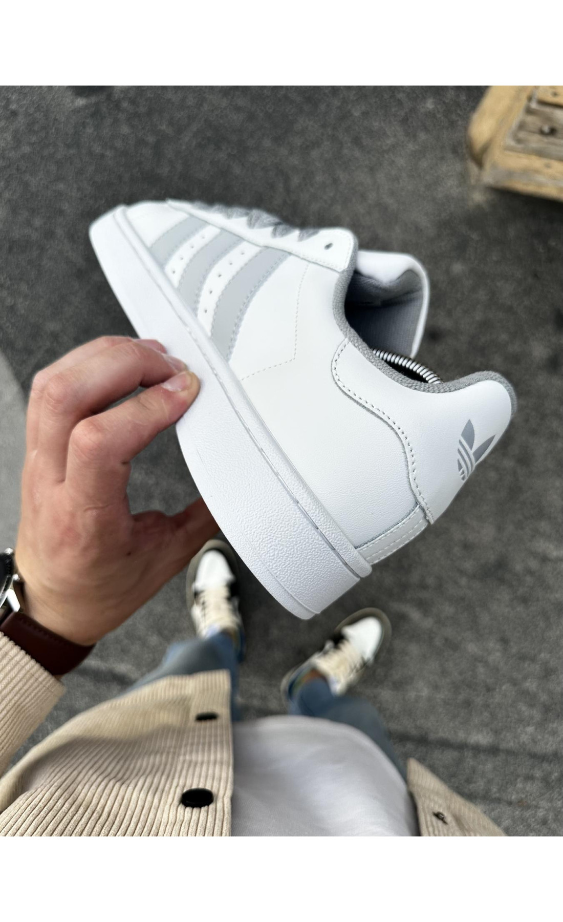 Чоловічі кросівки  Кросівки adidas campus (white, шкіра) (0815-17)