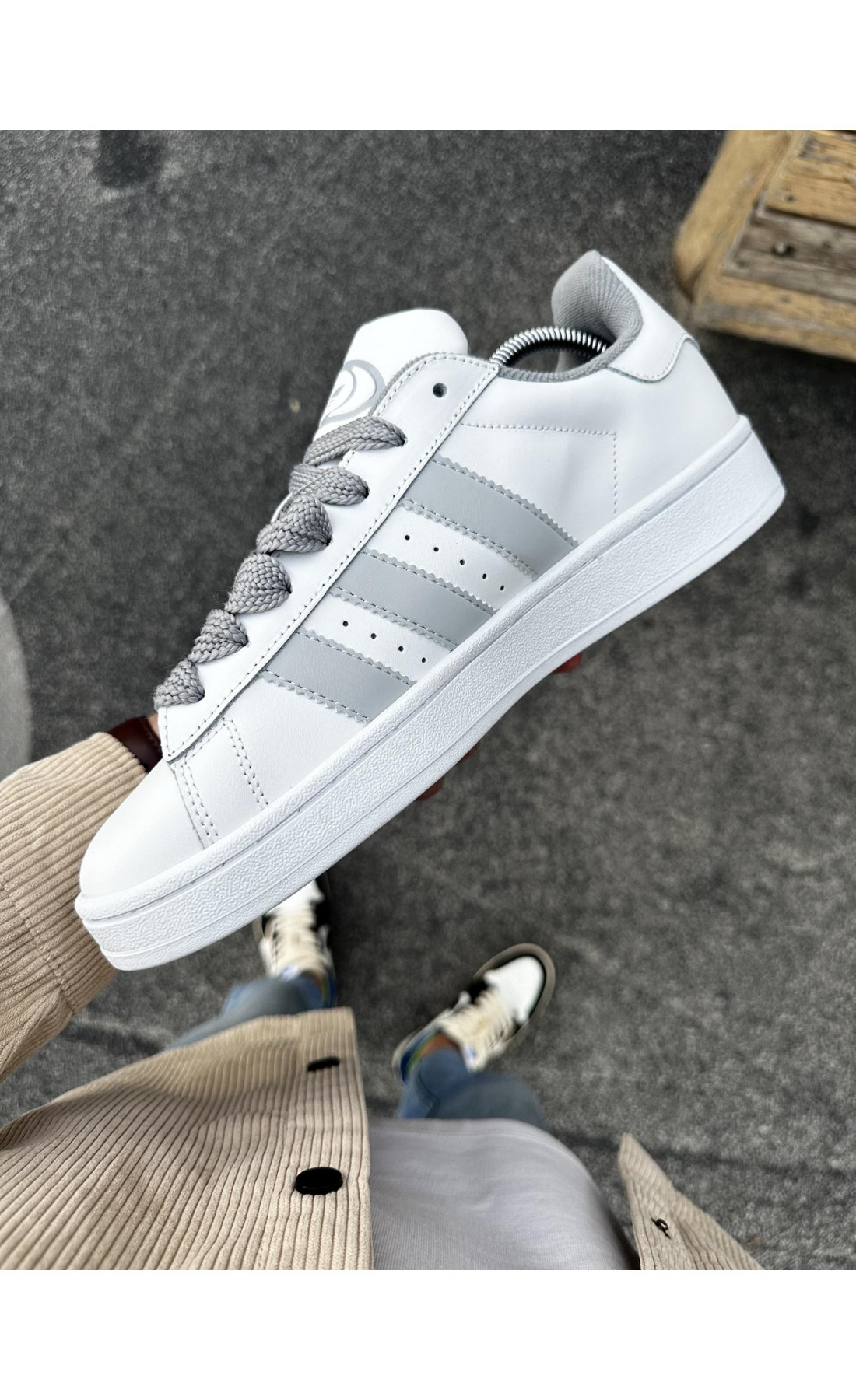 Чоловічі кросівки  Кросівки adidas campus (white, шкіра) (0815-17)