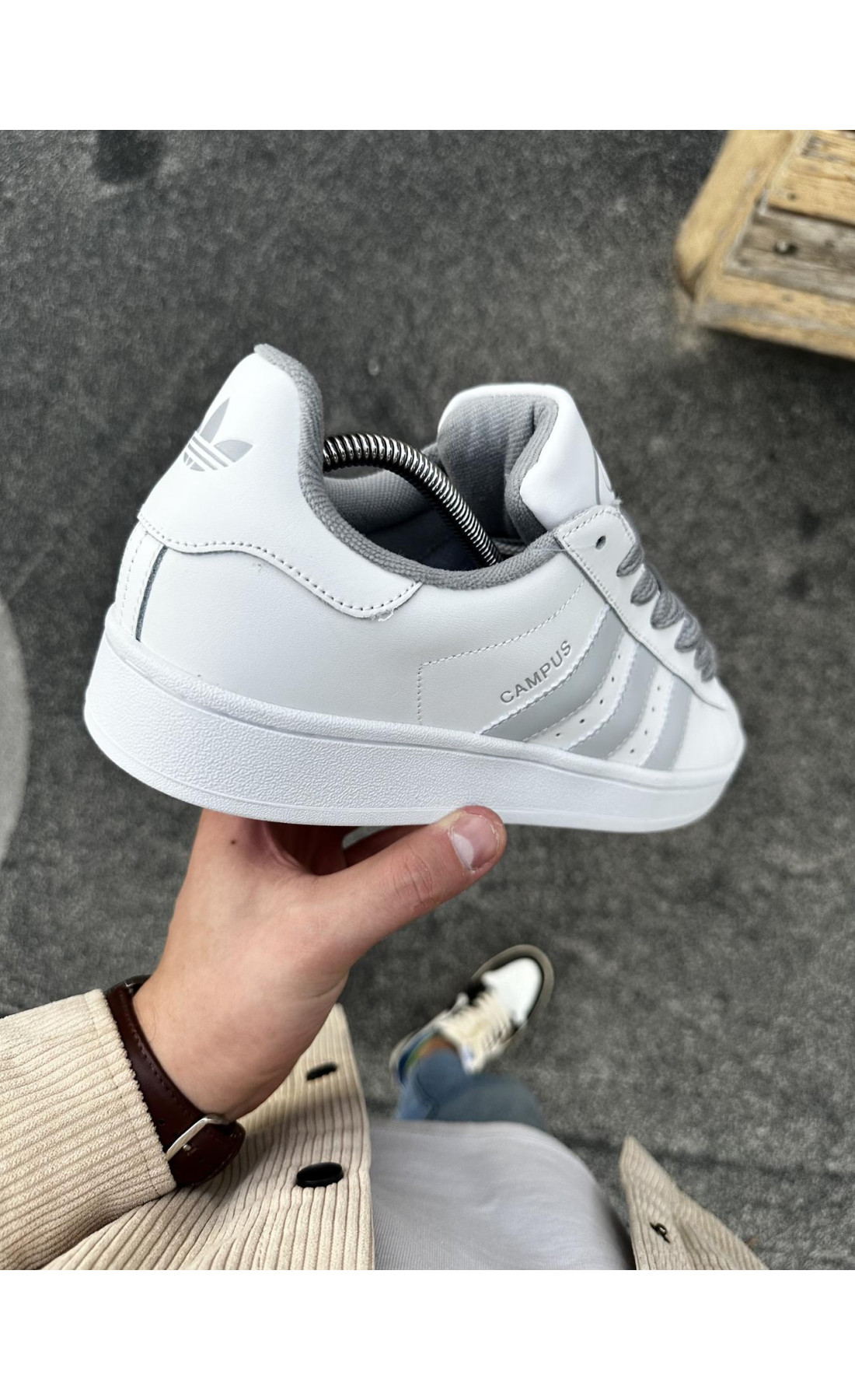 Чоловічі кросівки  Кросівки adidas campus (white, шкіра) (0815-17)