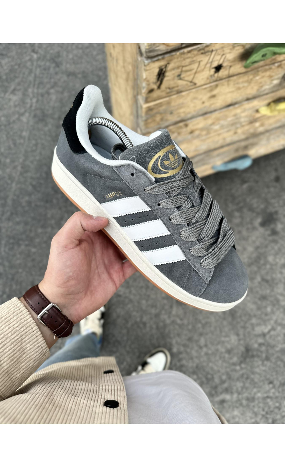 Чоловічі кросівки  Кросівки adidas campus (dark gray) (0815-14)