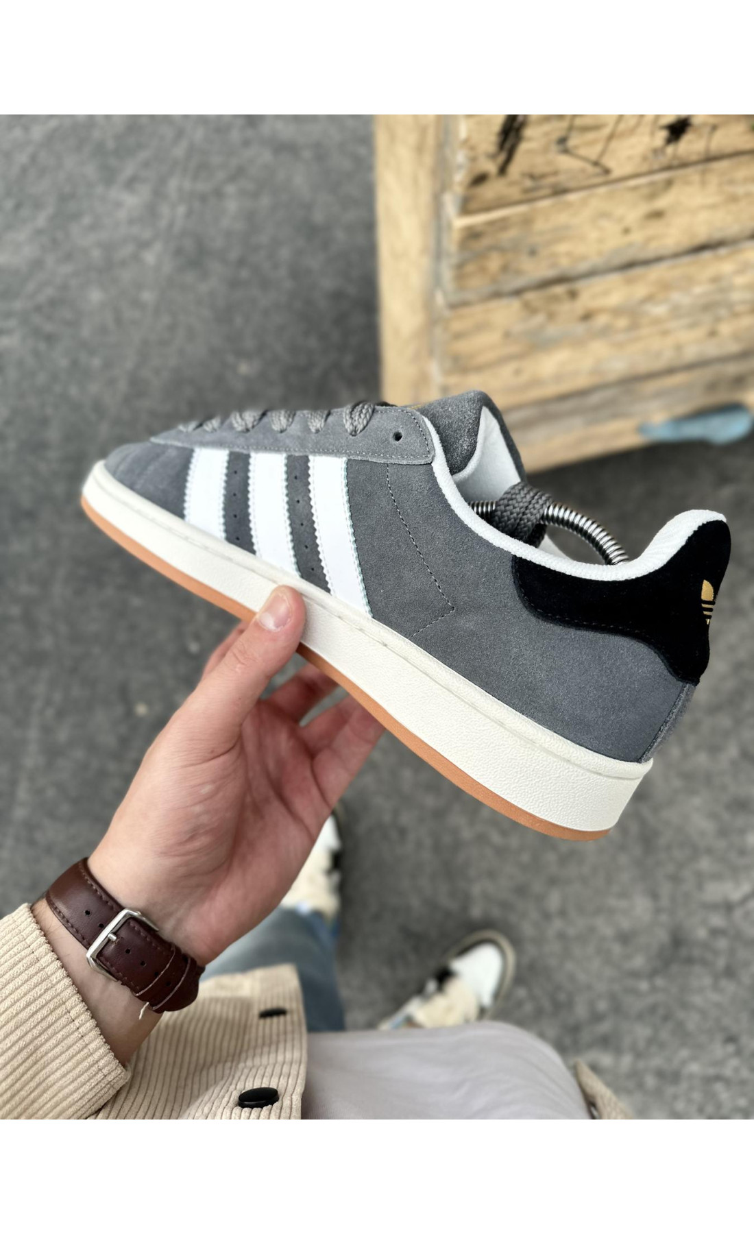 Чоловічі кросівки  Кросівки adidas campus (dark gray) (0815-14)