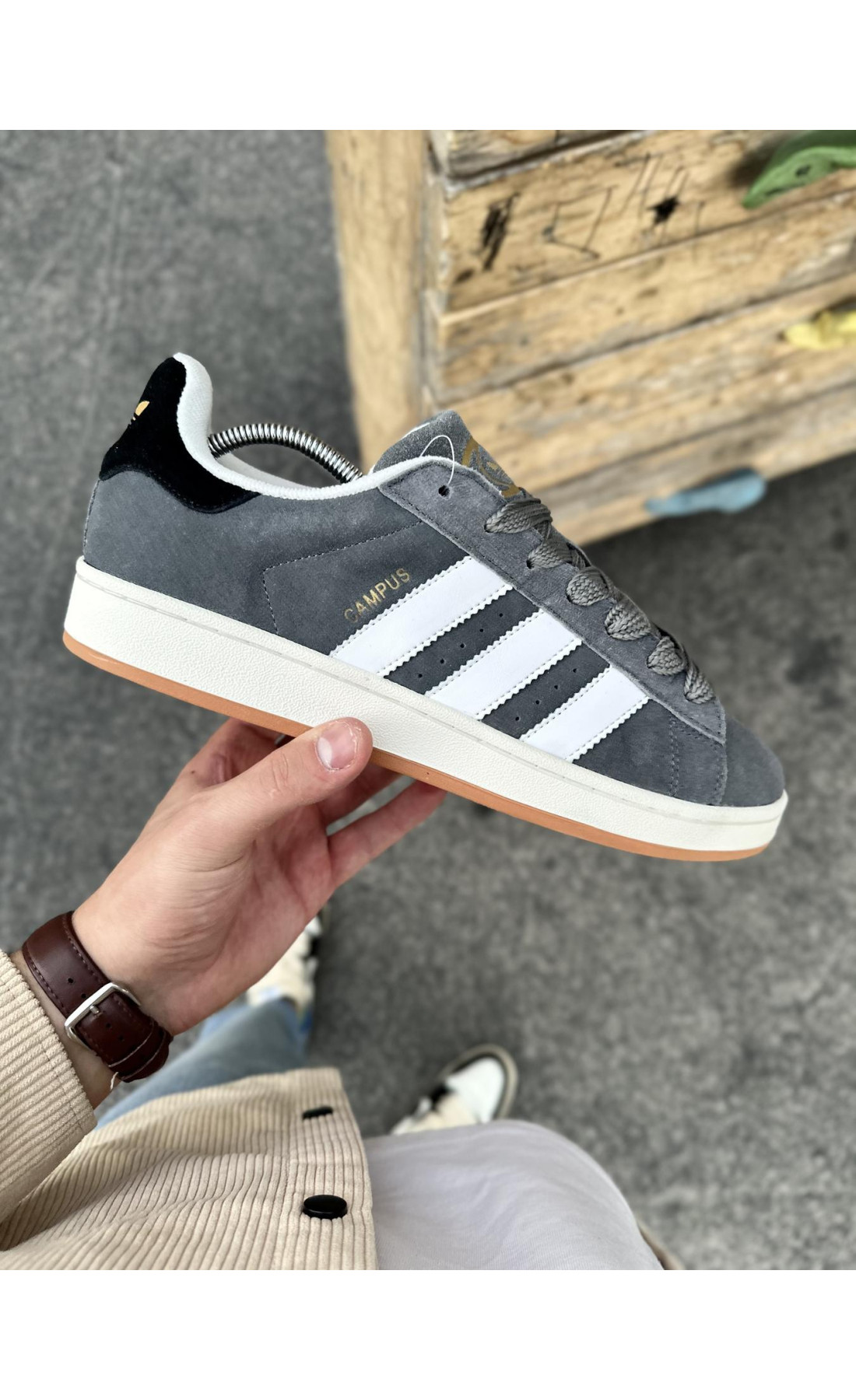 Чоловічі кросівки  Кросівки adidas campus (dark gray) (0815-14)